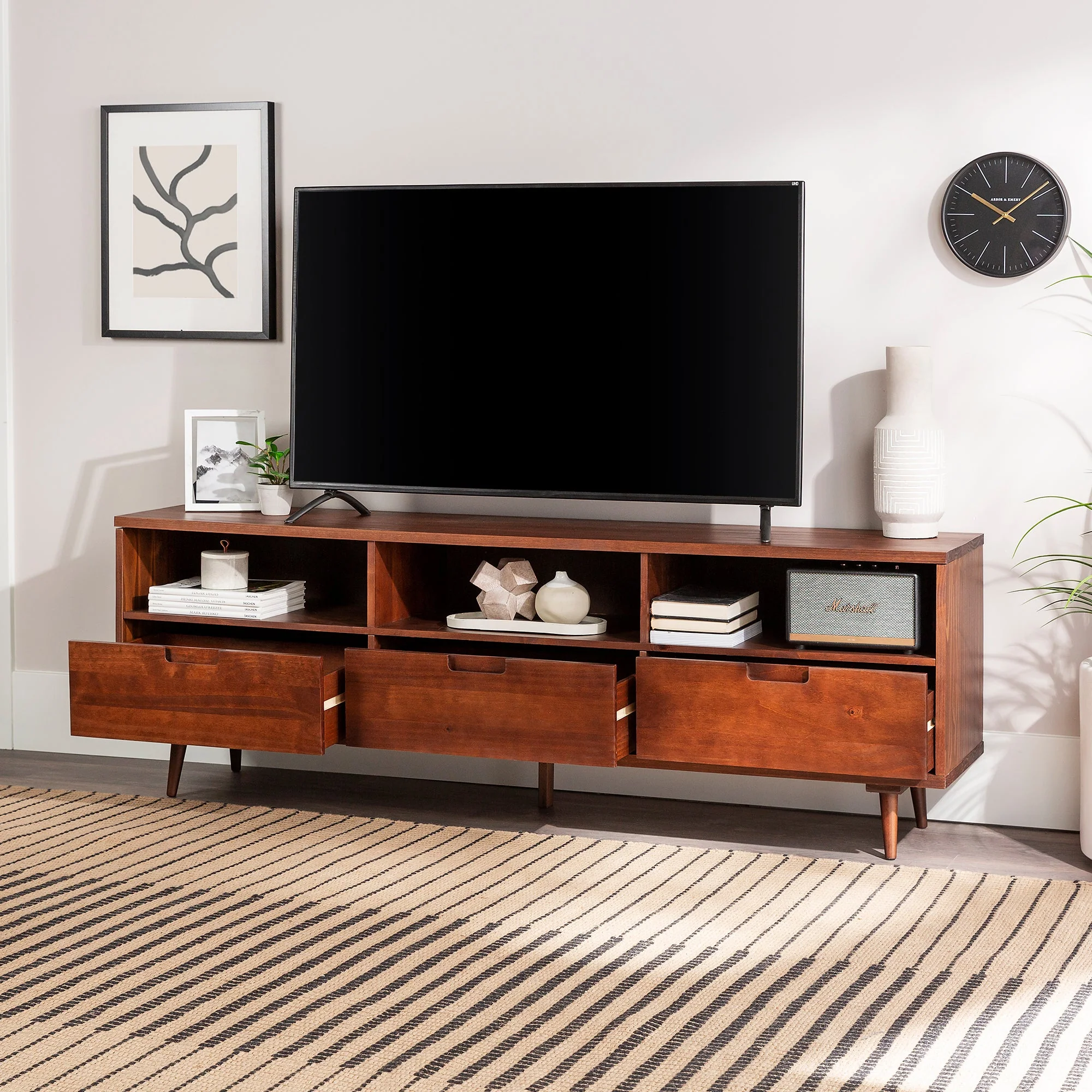 Sloane 70" 3 Drawer Solid Wood TV Stand - Image 6