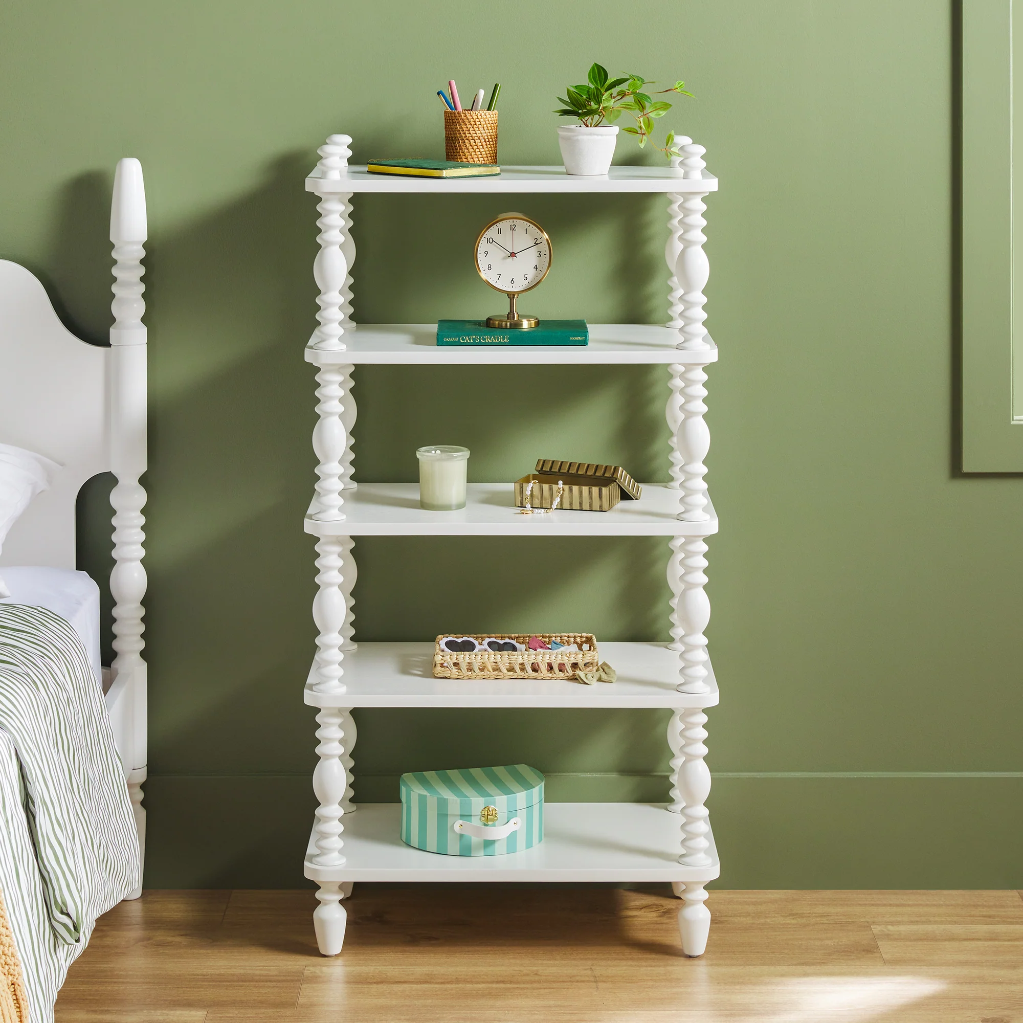 Traditional Vivienne Easy Assembly Solid Wood Short Bookshelf - Image 10