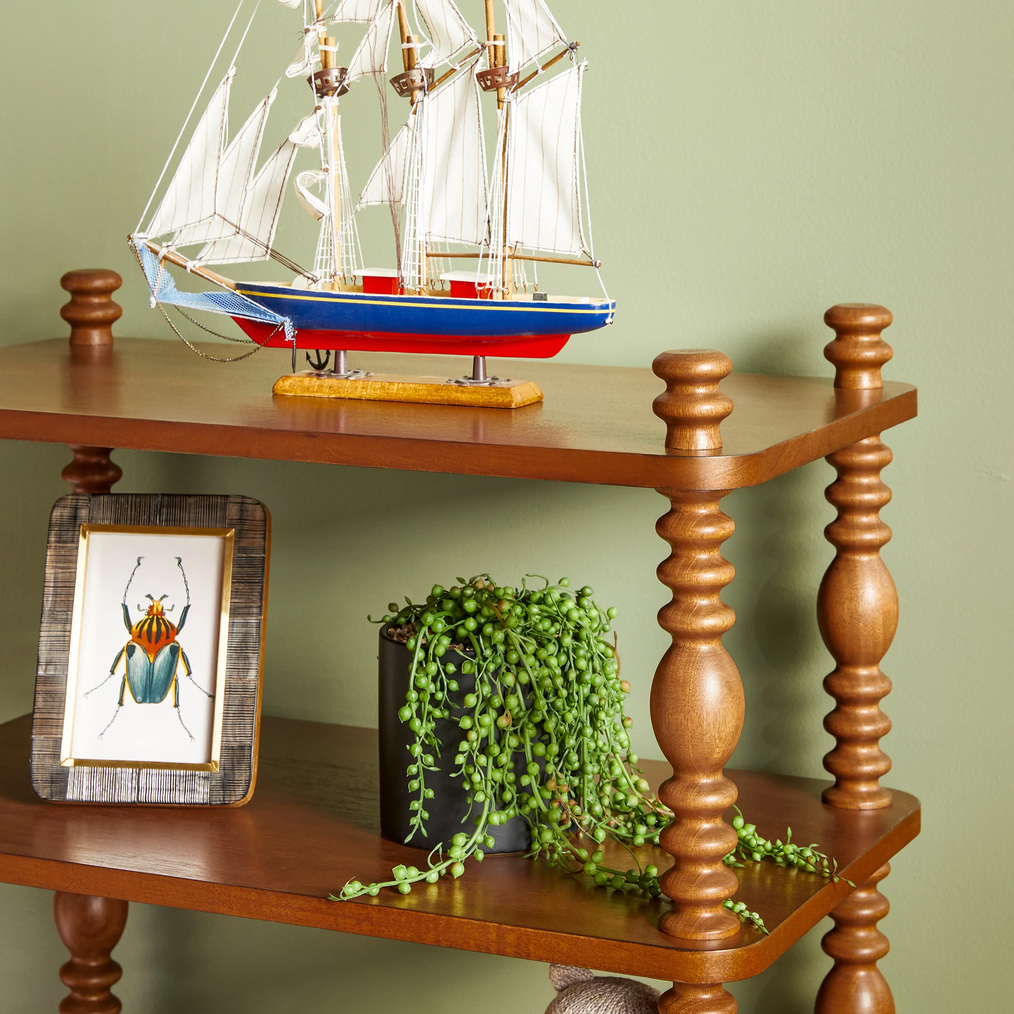 Traditional Vivienne Easy Assembly Solid Wood Short Bookshelf - Image 5