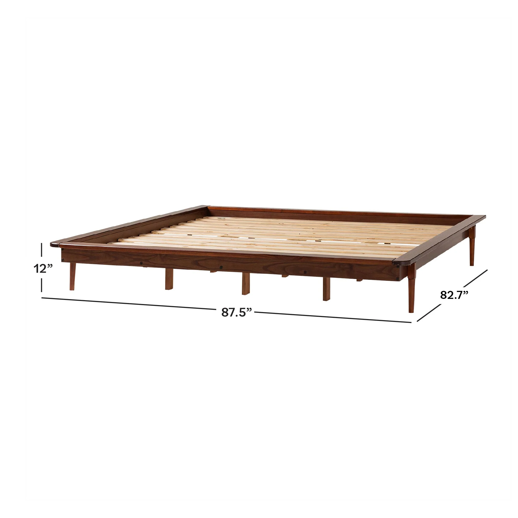 Walker Edison Spindle King Mid-Century Solid Wood Platform Bed - Image 5