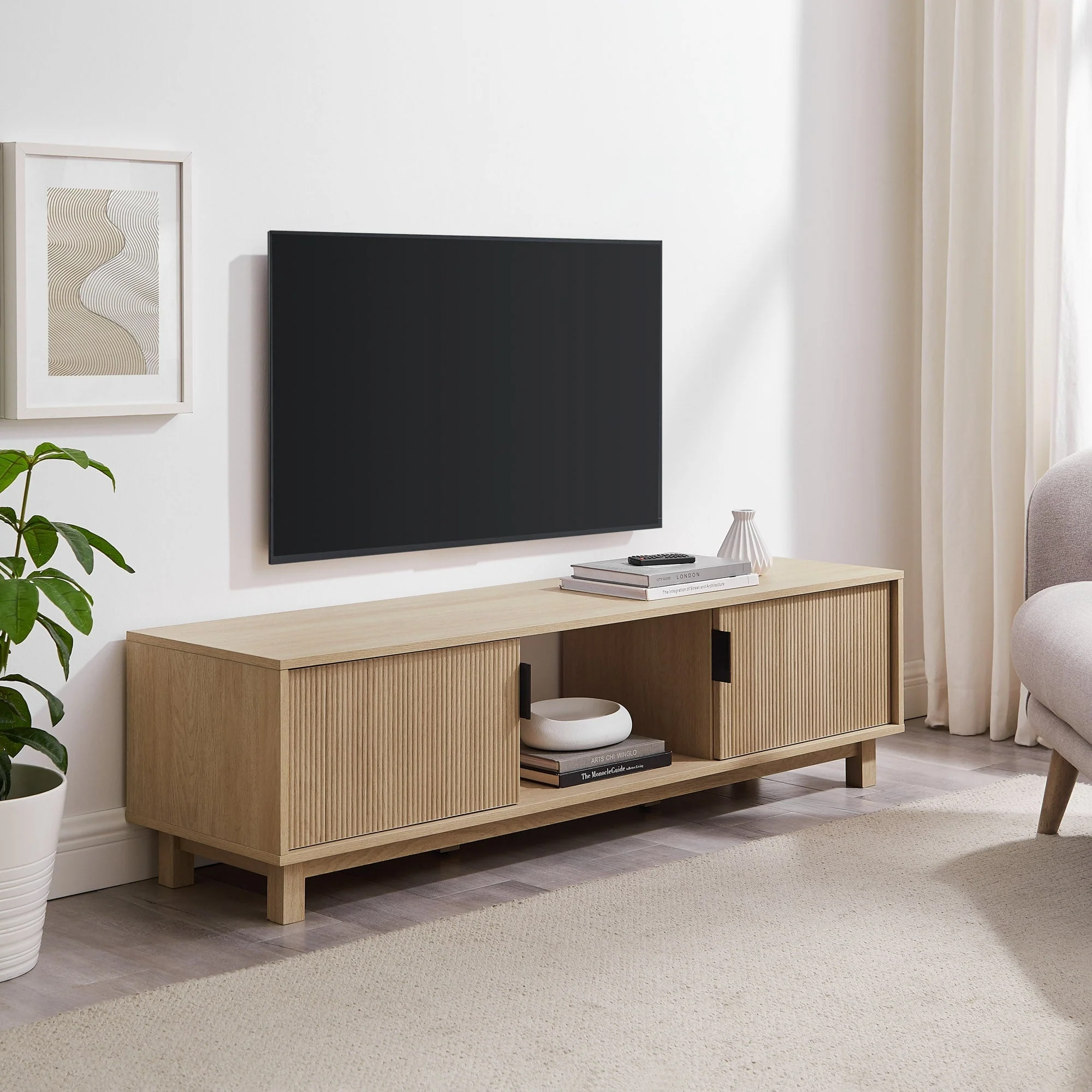 Reema Arundo Scandinavian Reeded TV Stand - Image 5