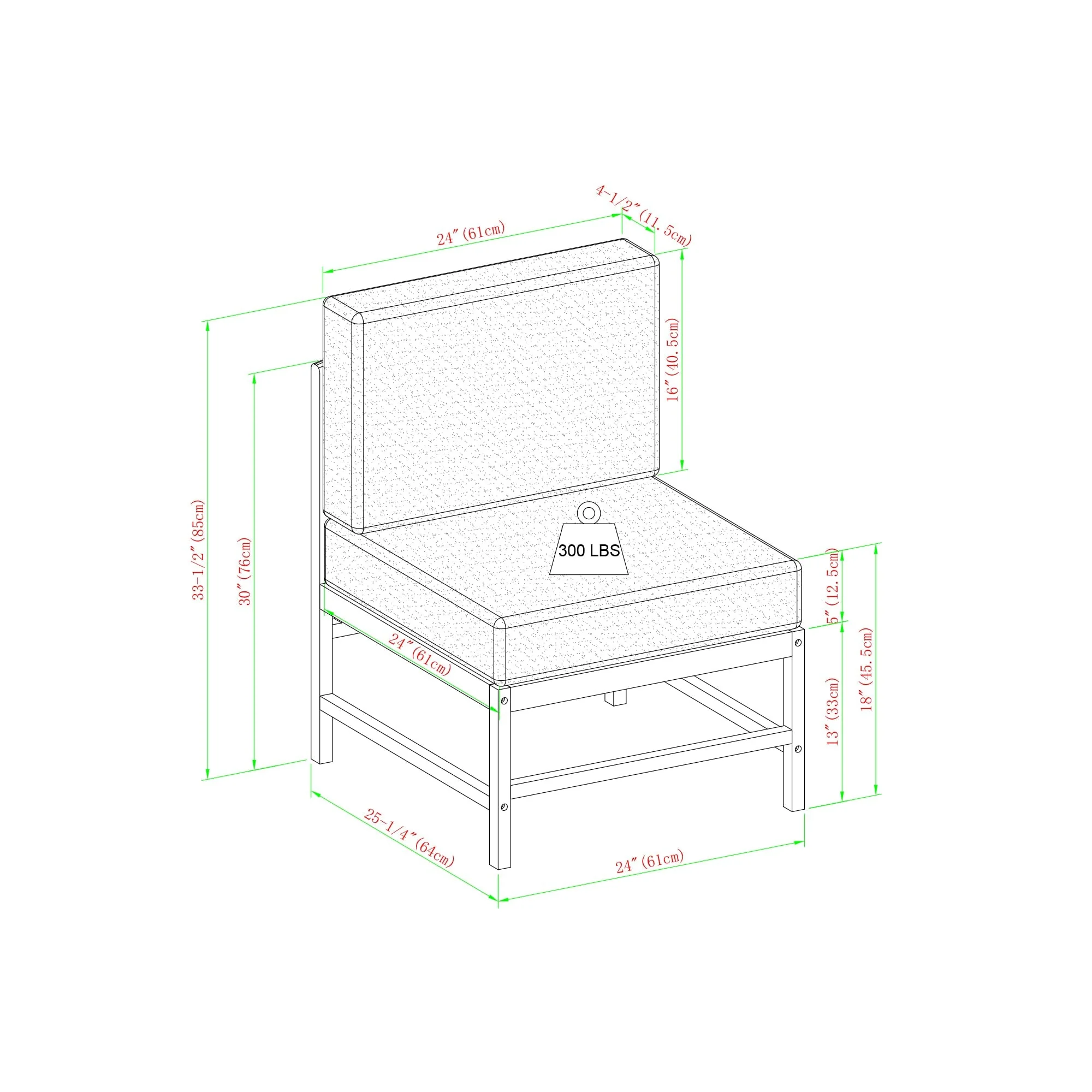 Midland Modern Solid Wood 5-Piece Outdoor Sectional Set - Image 17