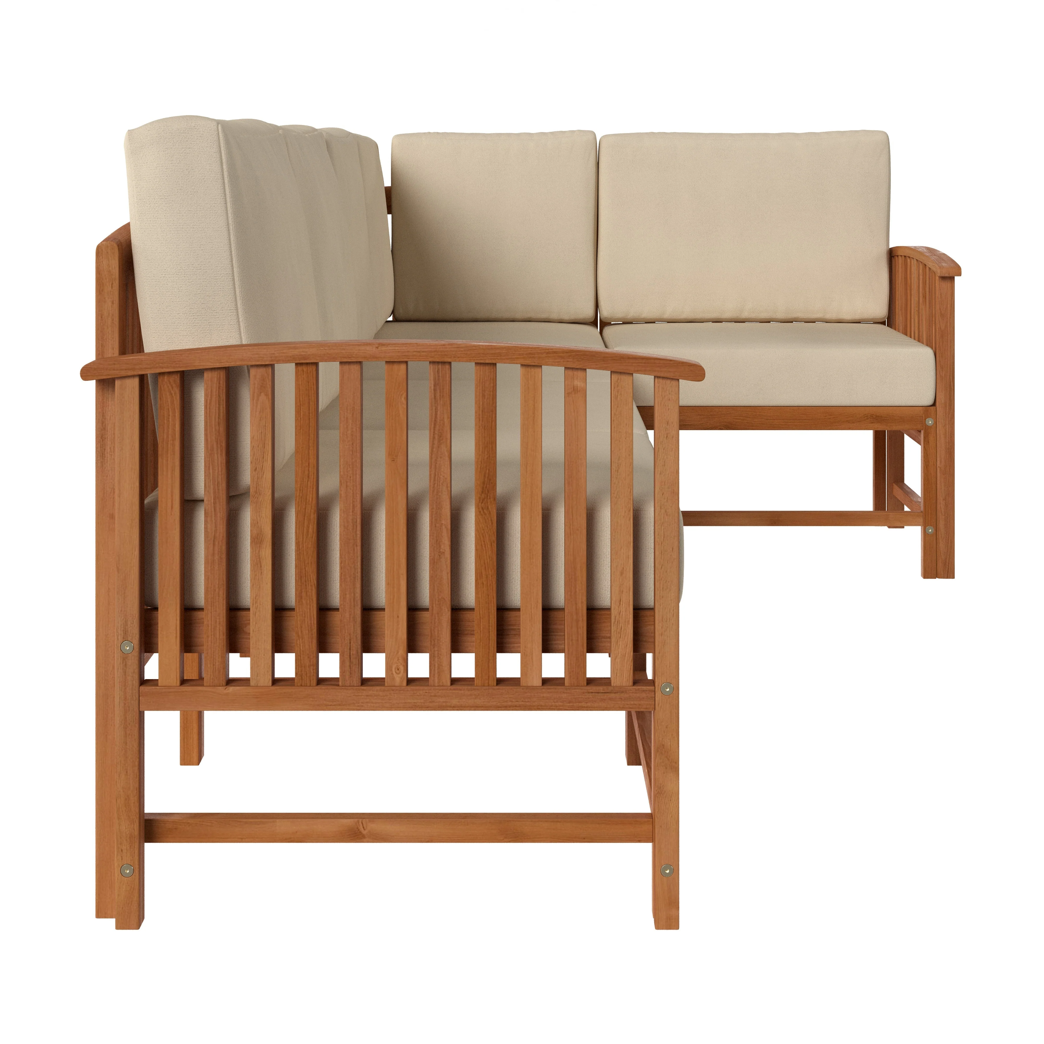 Midland Modern Solid Wood 5-Piece Outdoor Sectional Set - Image 7