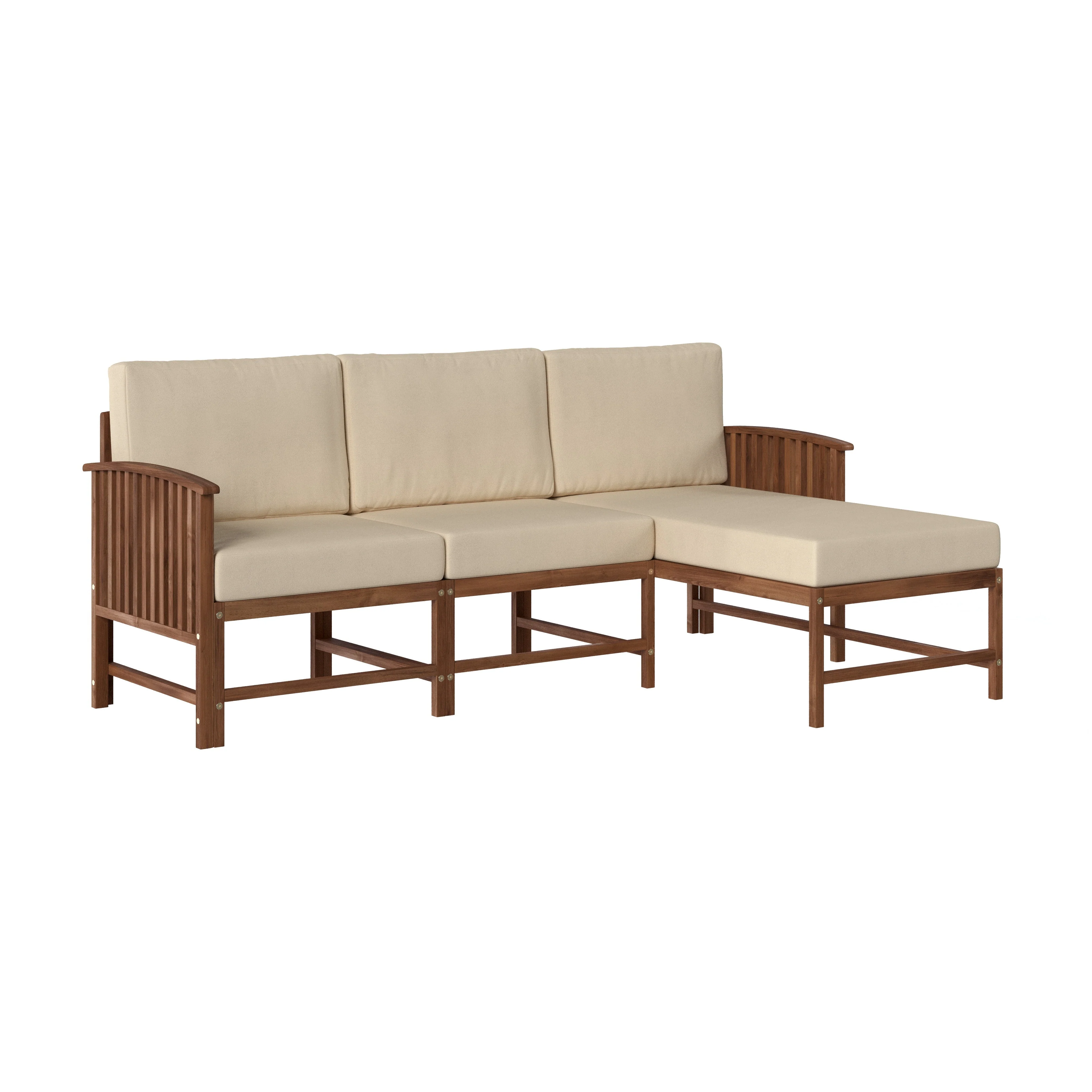 Midland Modern Solid Wood 3-Piece Outdoor Sectional Set - Image 10