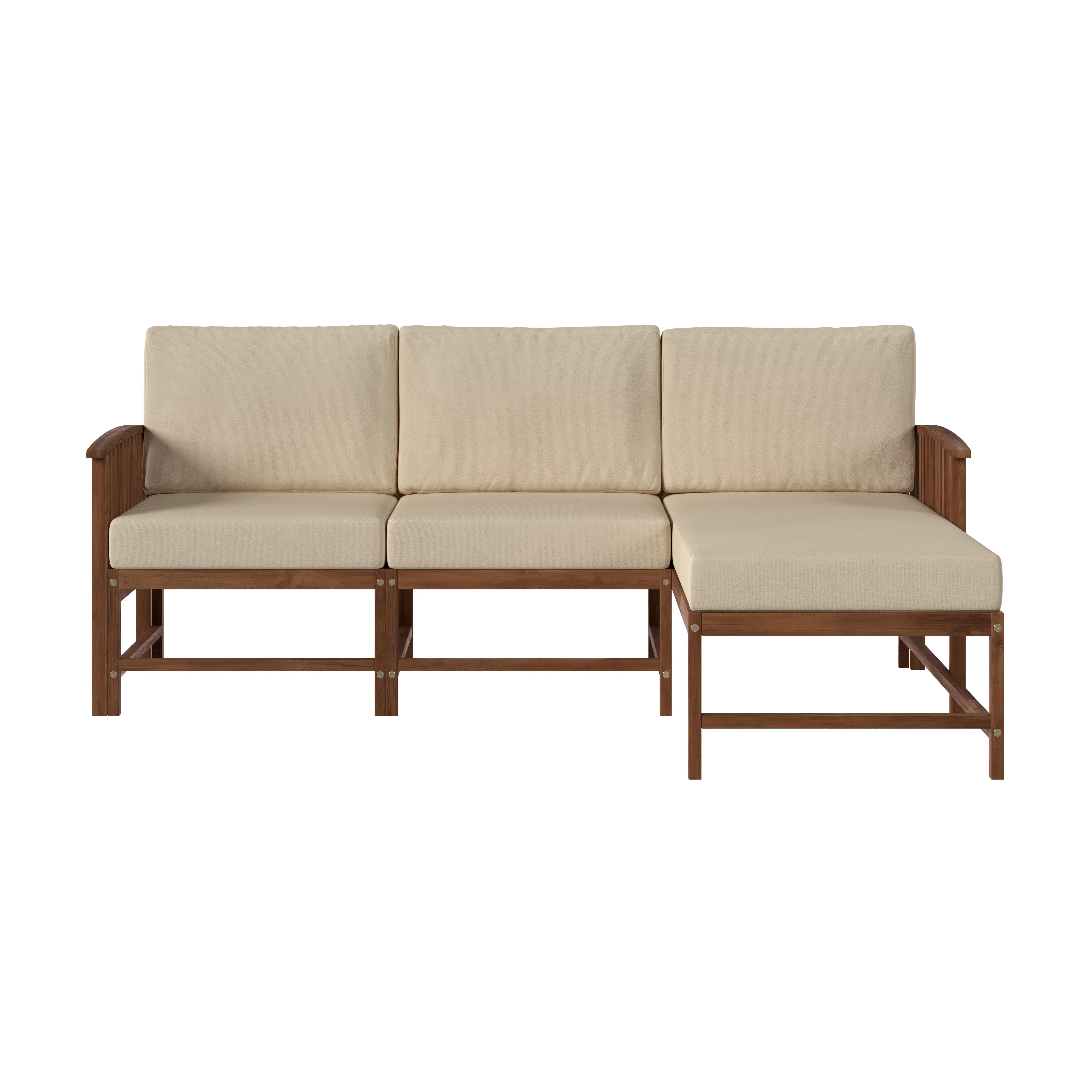 Midland Modern Solid Wood 3-Piece Outdoor Sectional Set - Image 12