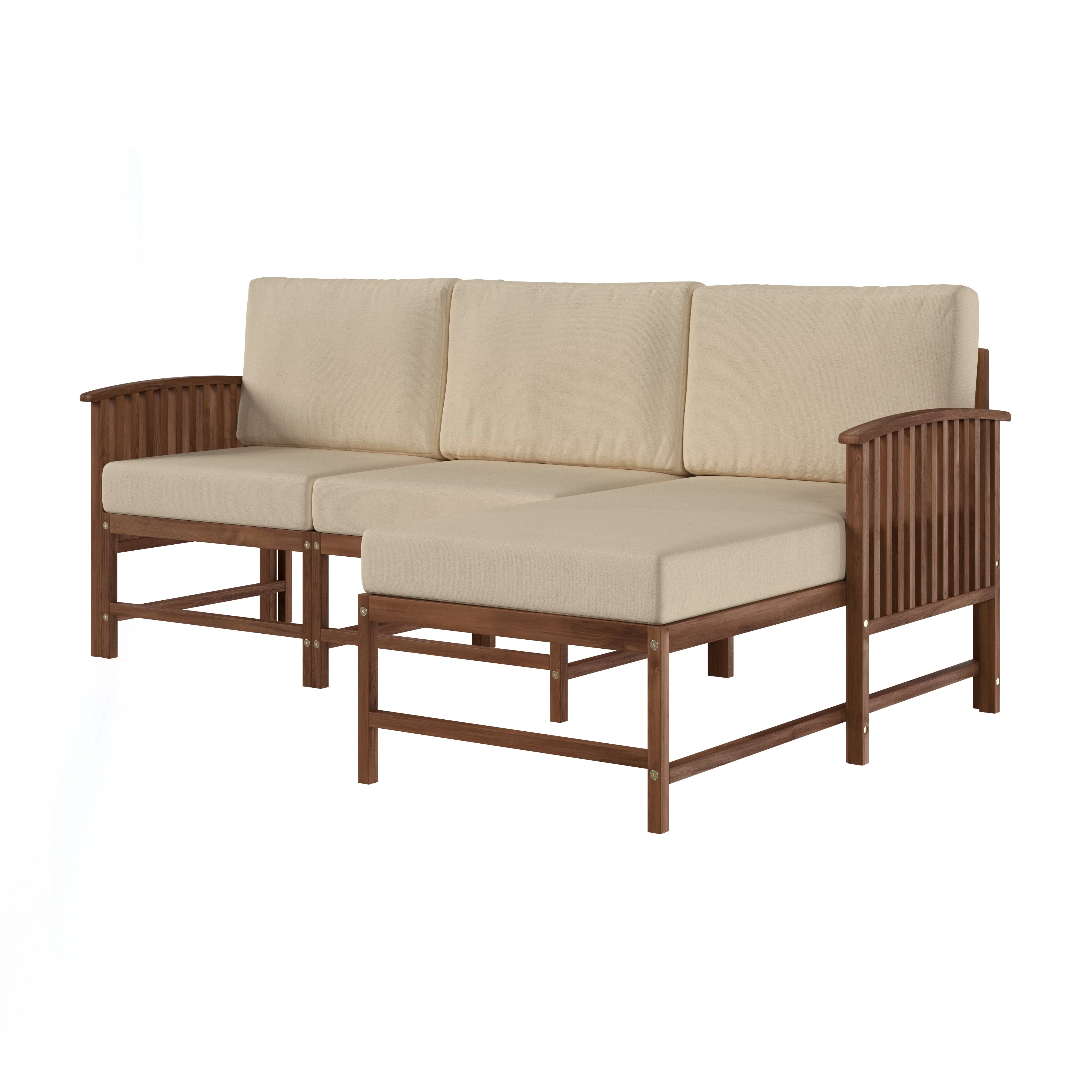 Midland Modern Solid Wood 3-Piece Outdoor Sectional Set - Image 13