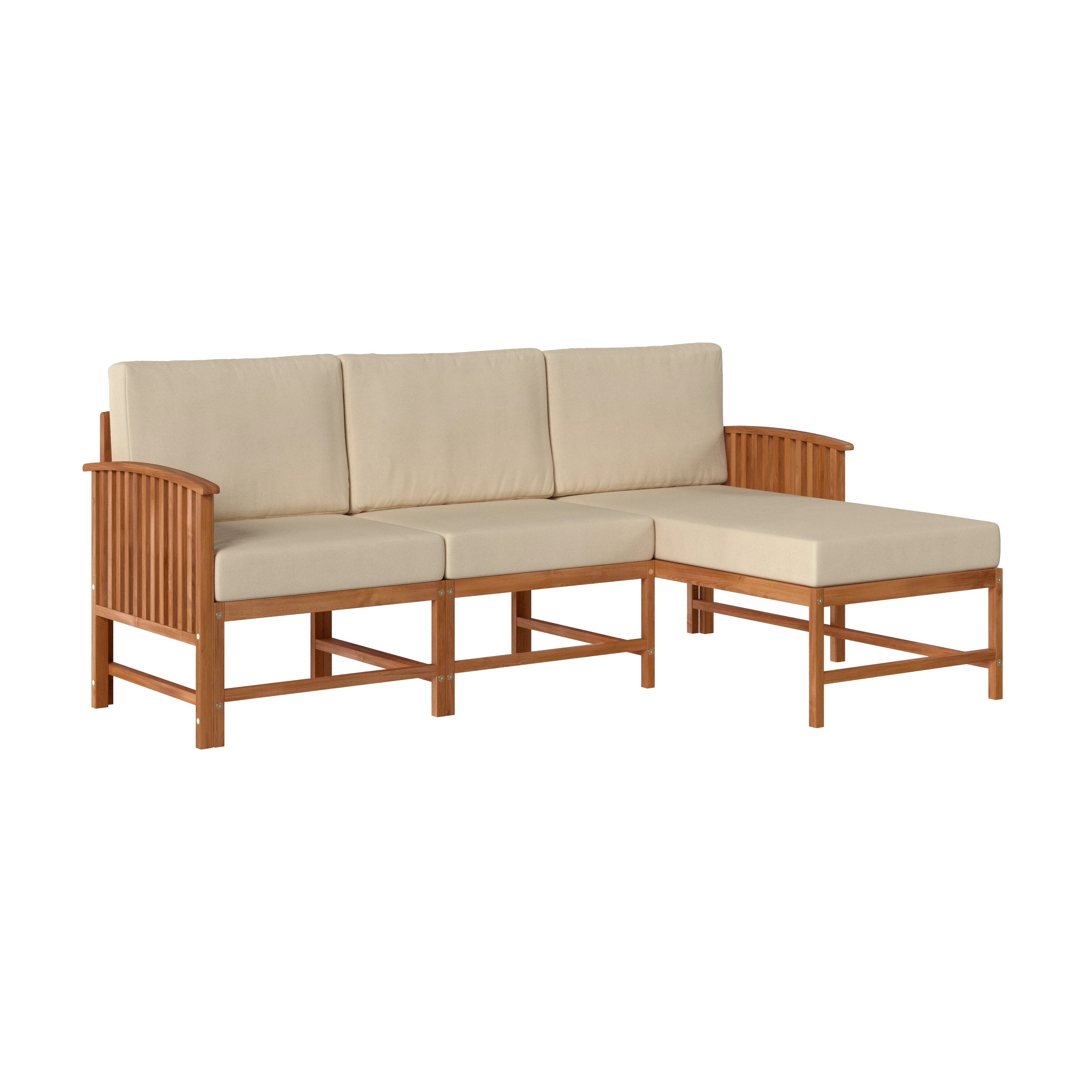 Midland Modern Solid Wood 3-Piece Outdoor Sectional Set - Image 3