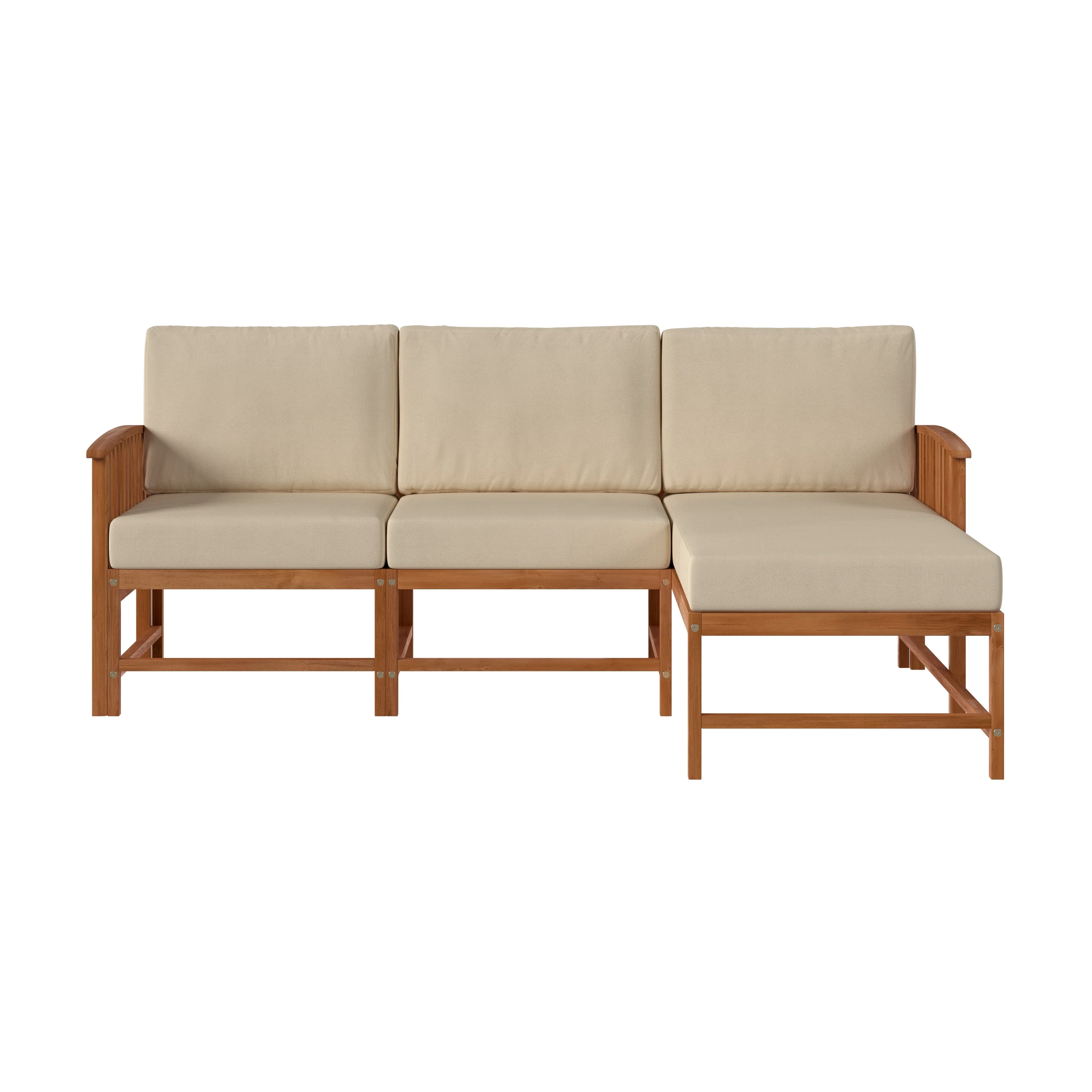 Midland Modern Solid Wood 3-Piece Outdoor Sectional Set - Image 4