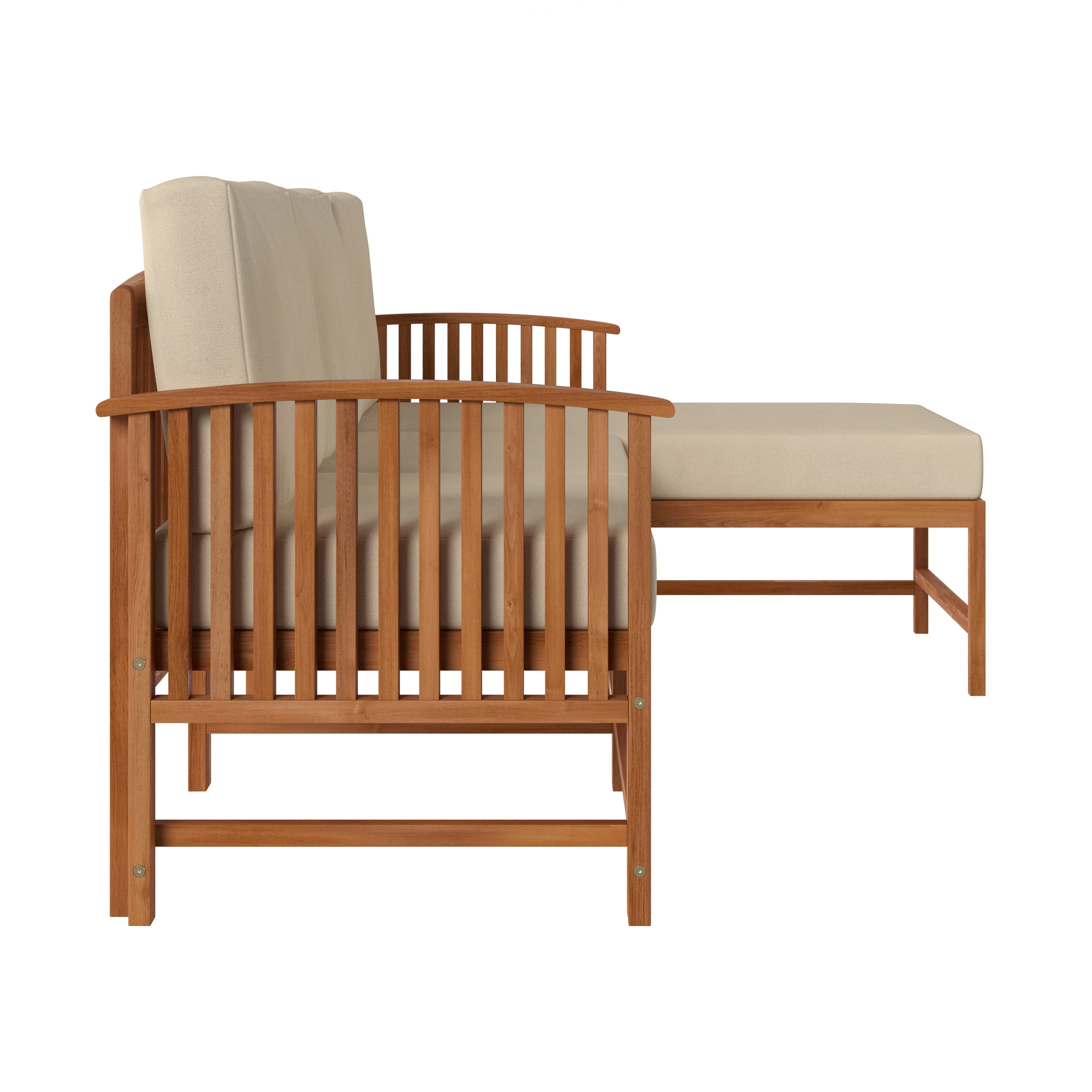 Midland Modern Solid Wood 3-Piece Outdoor Sectional Set - Image 7