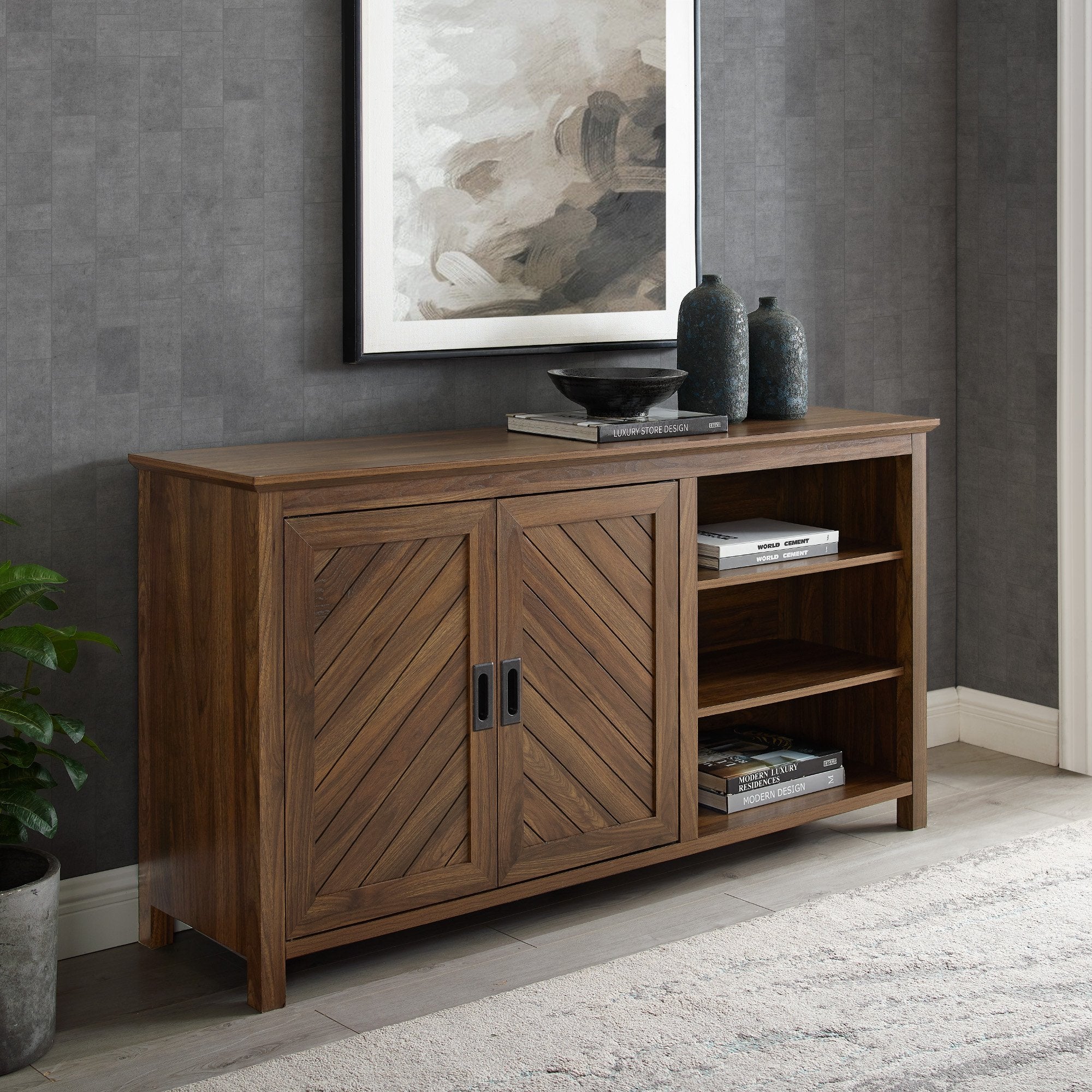 Mila Angled Groove Buffet Sideboard & TV Stand - Image 3