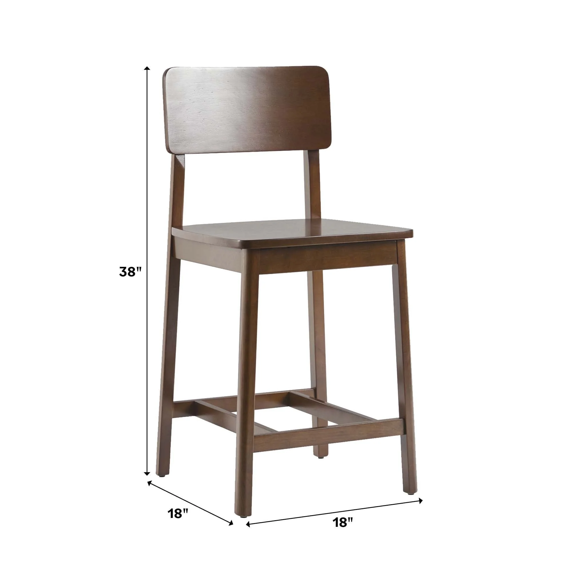 Minimalist Solid Wood Counter Stool, Set of 2 - Image 4