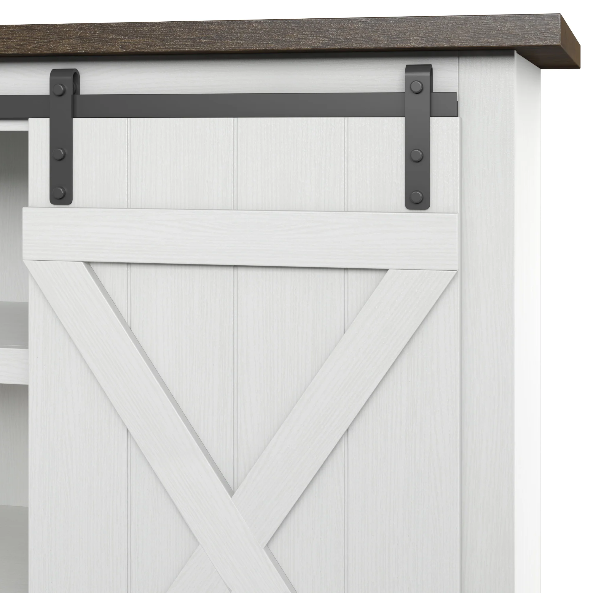 Modern Farmhouse TV Stand with Sliding Barn Doors for TVs up to 70" - Image 12