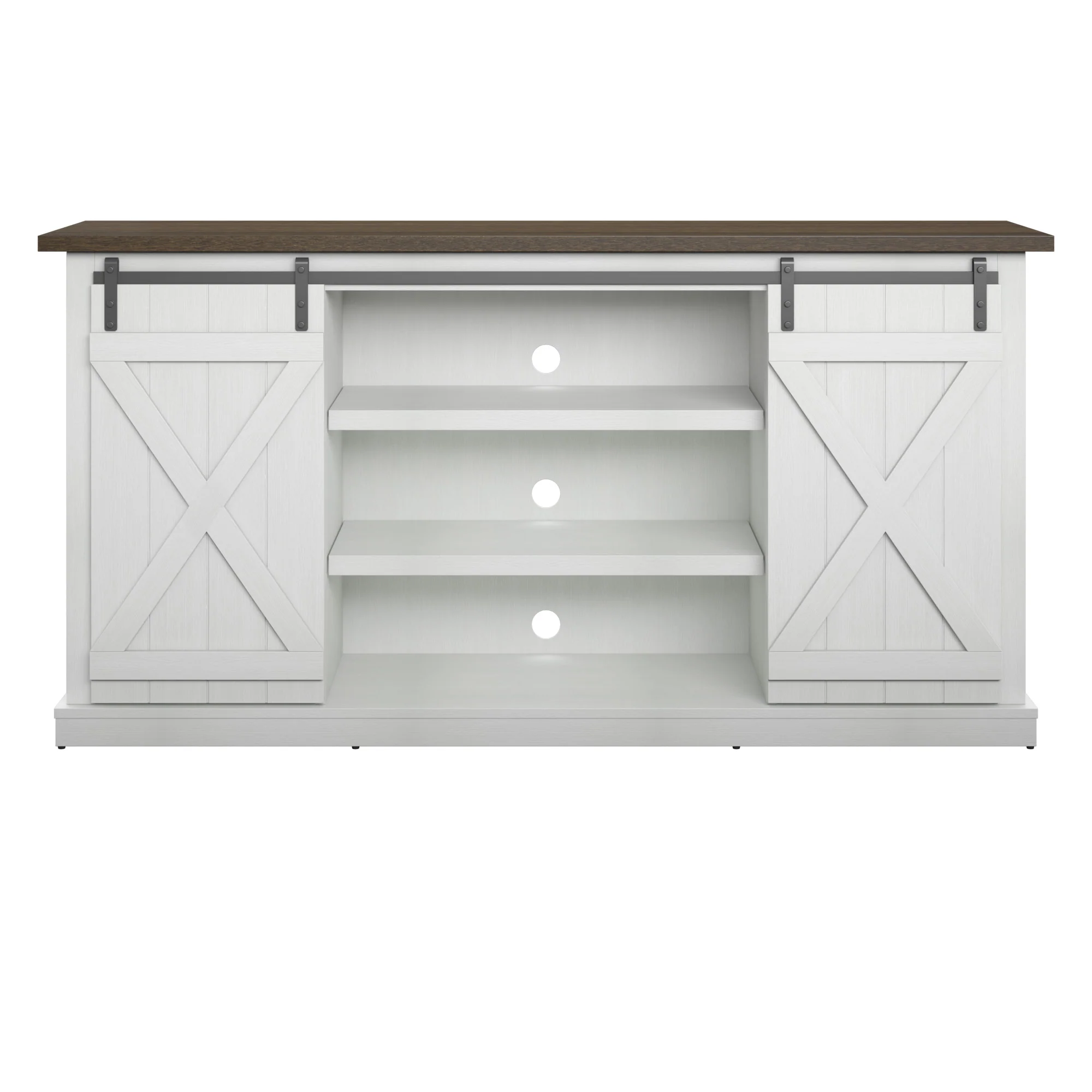 Modern Farmhouse TV Stand with Sliding Barn Doors for TVs up to 70" - Image 15