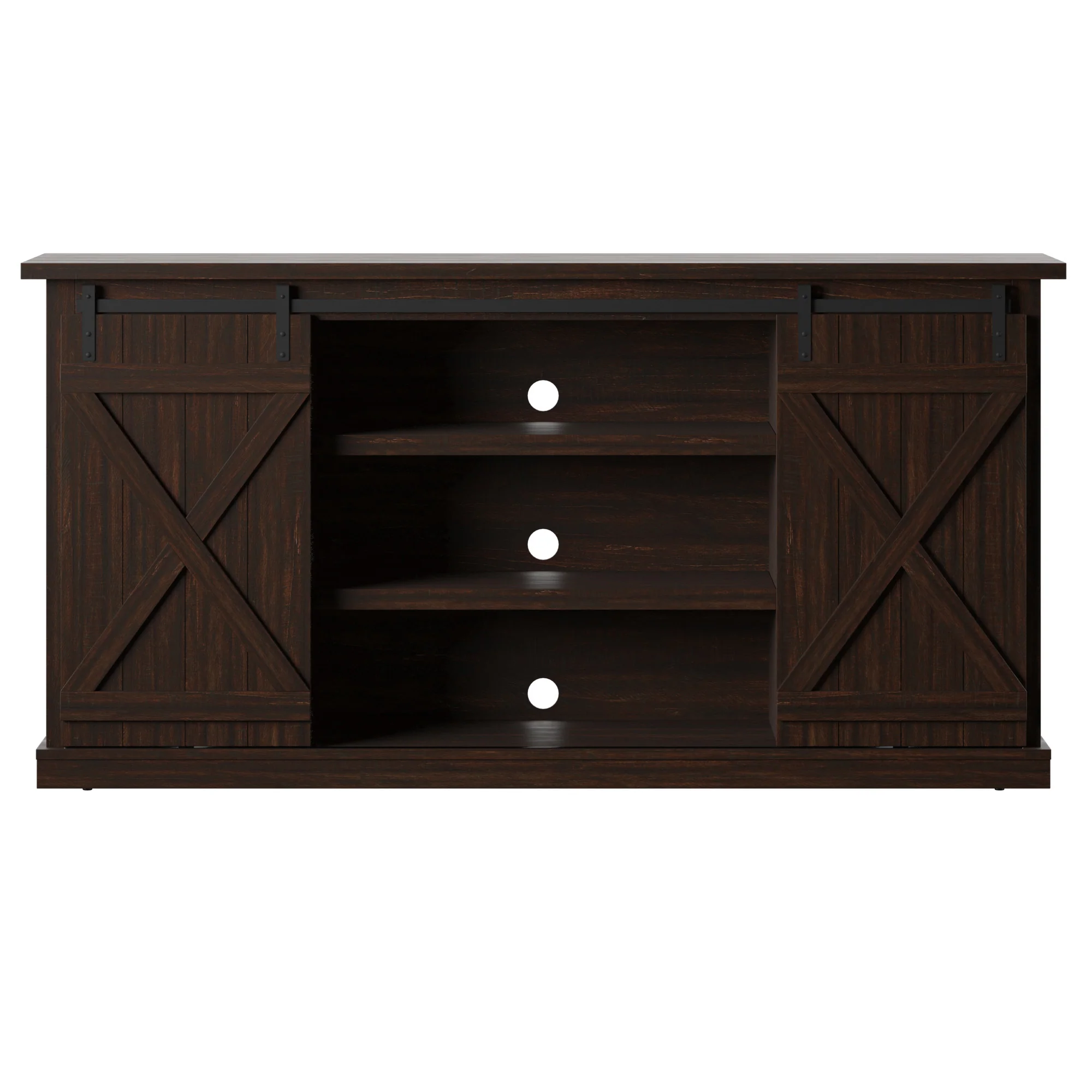 Modern Farmhouse TV Stand with Sliding Barn Doors for TVs up to 70" - Image 6