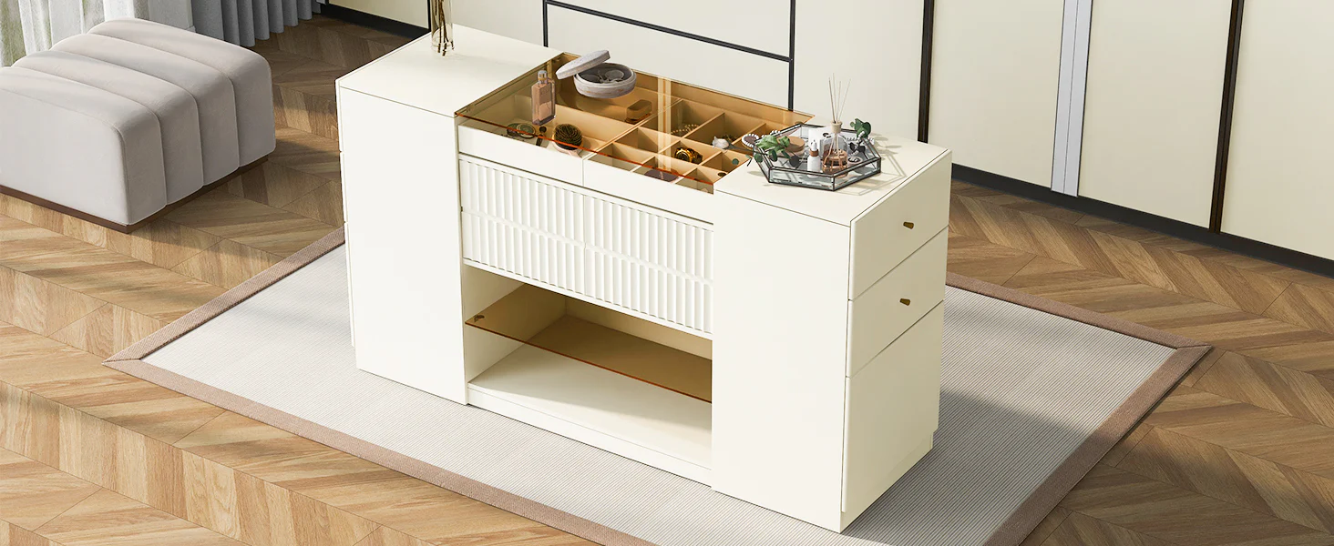 Walker Edison | Modern Multi-Functional Island Vanity Dresser and Storage Cabinet - Image 18