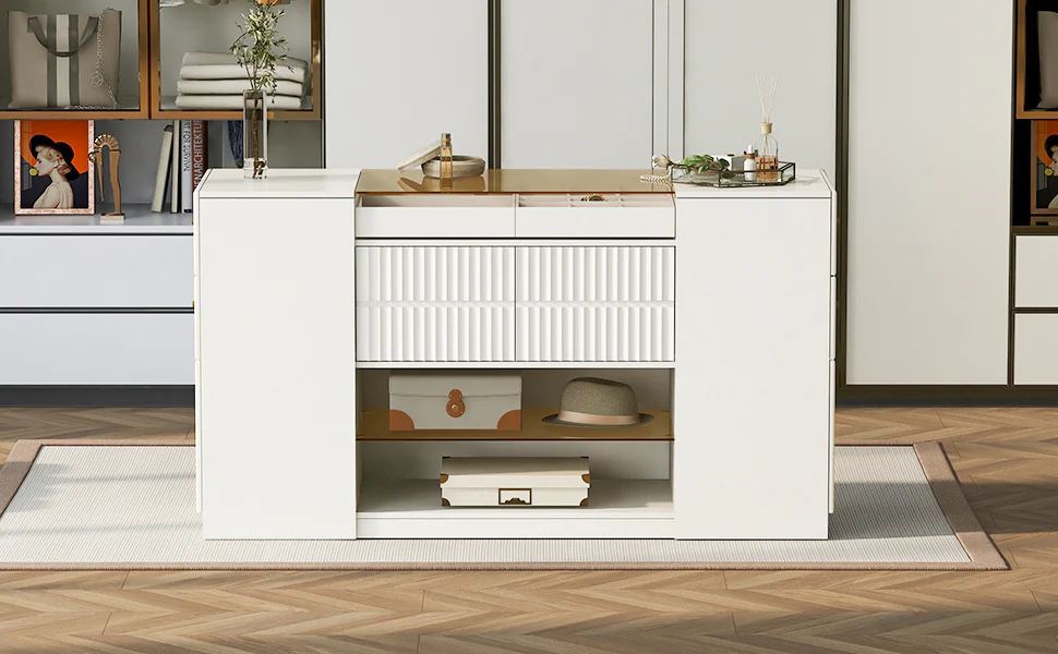 Walker Edison | Modern Multi-Functional Island Vanity Dresser and Storage Cabinet - Image 19