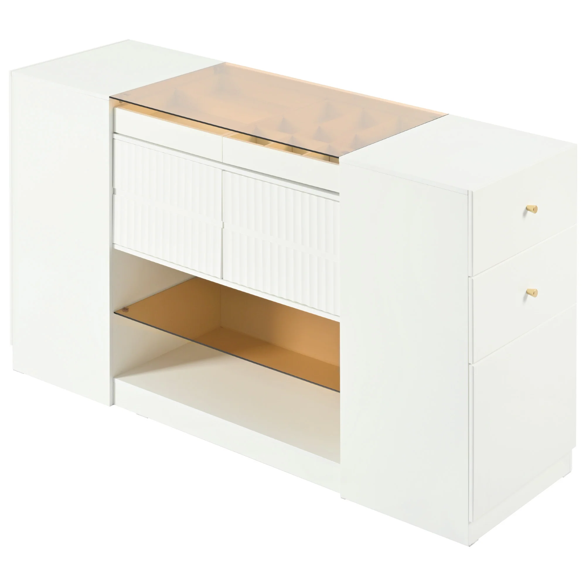 Walker Edison | Modern Multi-Functional Island Vanity Dresser and Storage Cabinet - Image 21