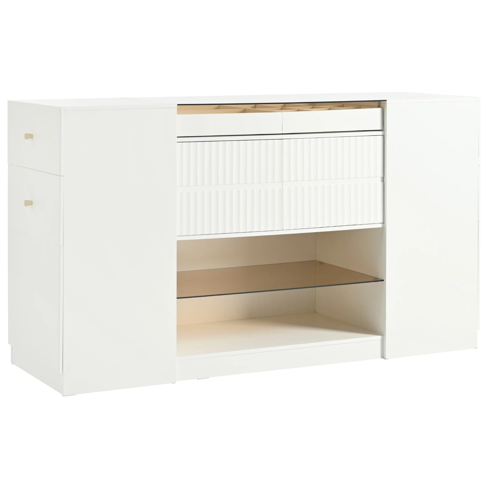 Walker Edison | Modern Multi-Functional Island Vanity Dresser and Storage Cabinet - Image 5
