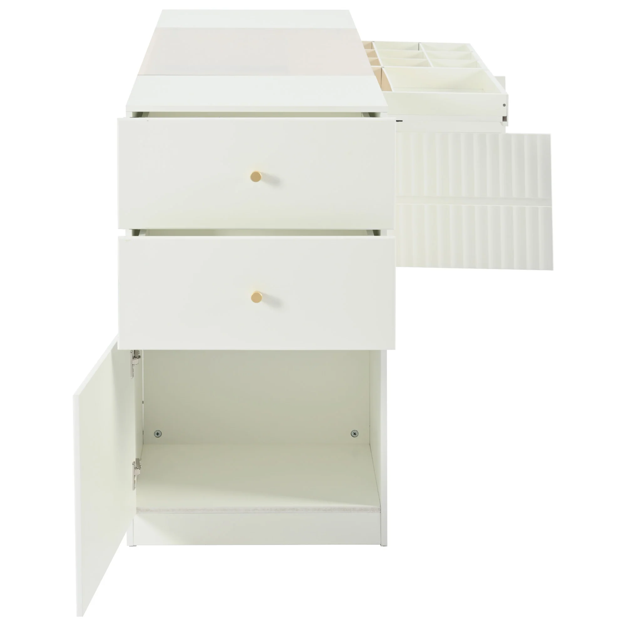 Walker Edison | Modern Multi-Functional Island Vanity Dresser and Storage Cabinet - Image 8