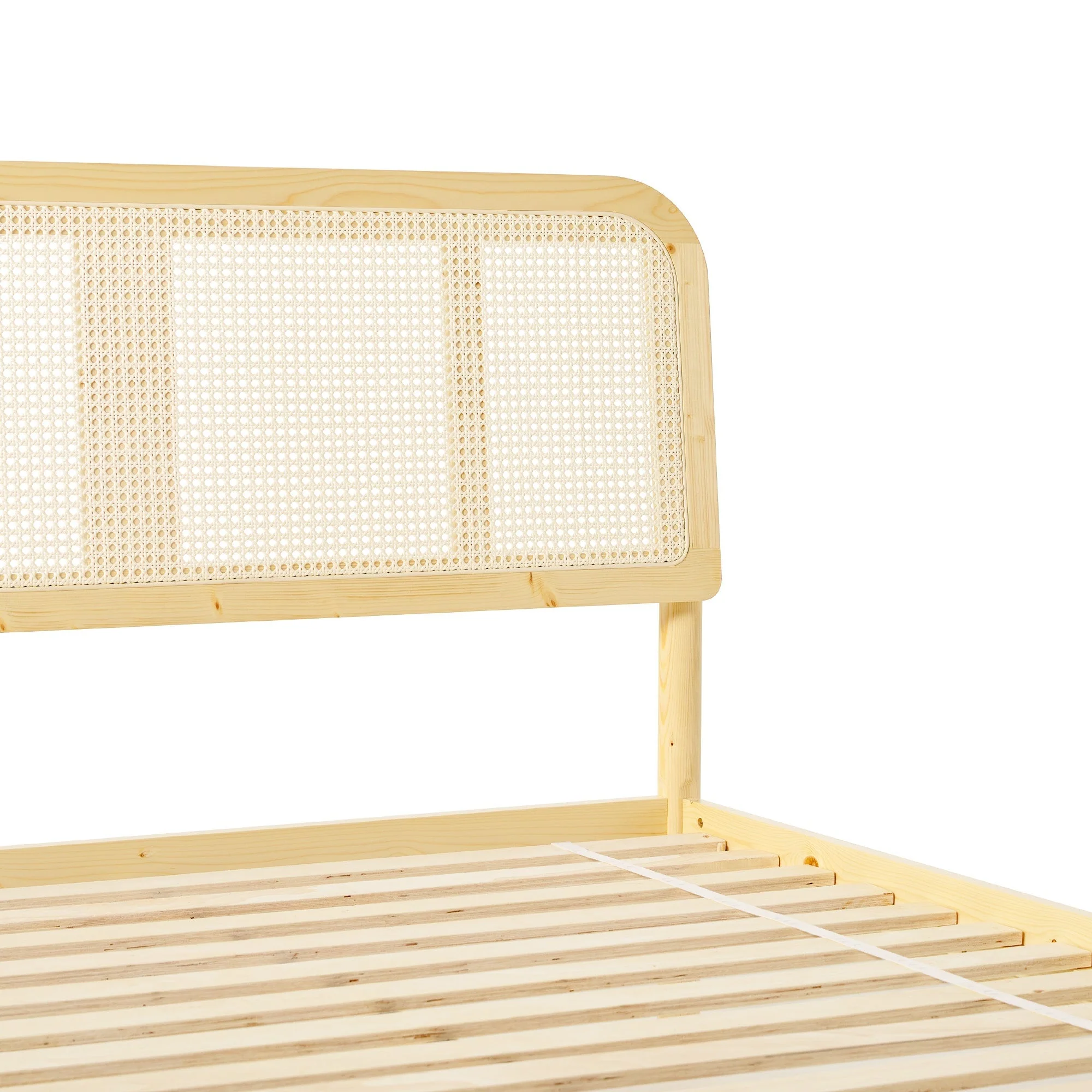 Neru Boho Curved Rattan-Headboard Bed Collection (Queen or King) - Image 13