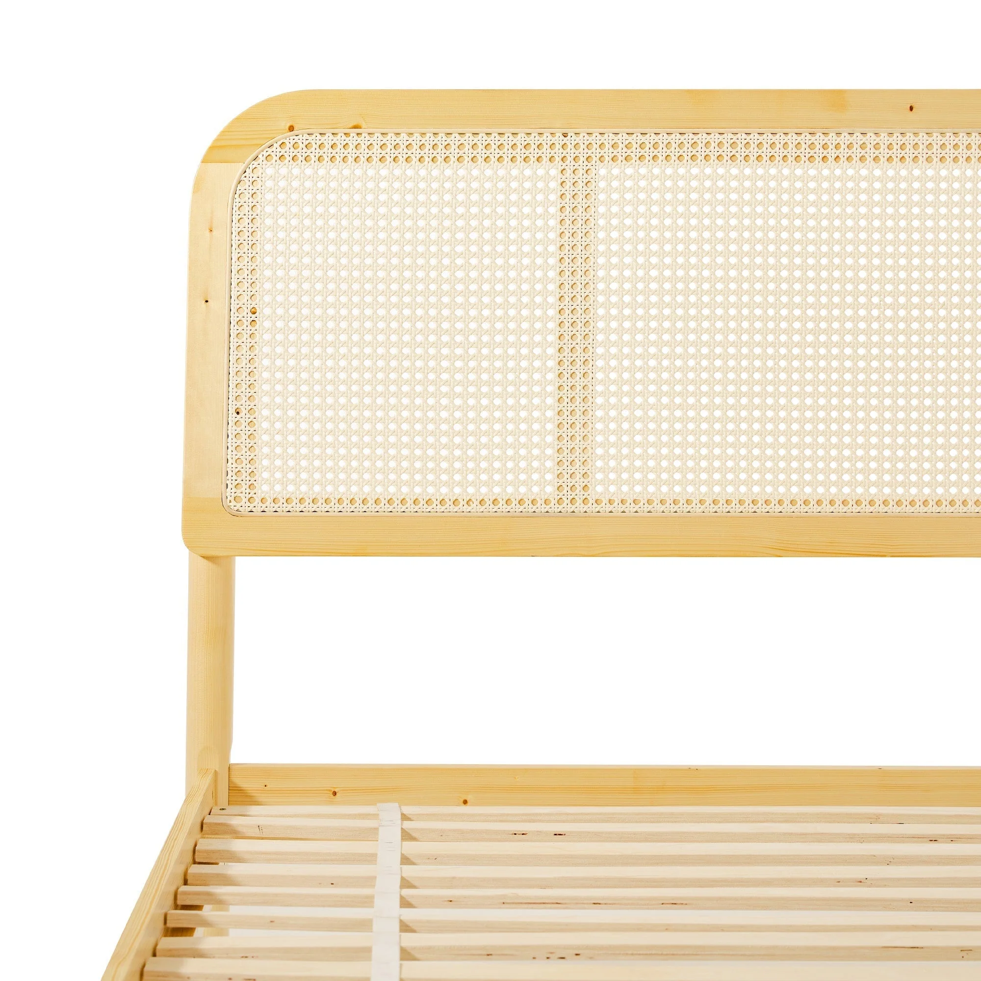 Neru Boho Curved Rattan-Headboard Bed Collection (Queen or King) - Image 22