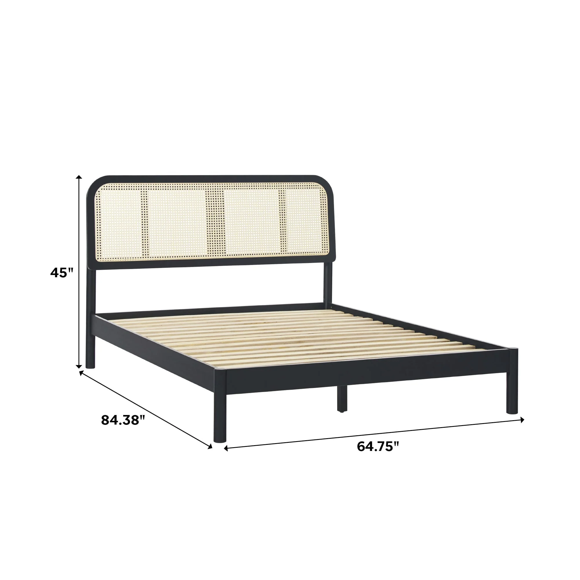 Neru Boho Curved Rattan-Headboard Bed Collection (Queen or King) - Image 6