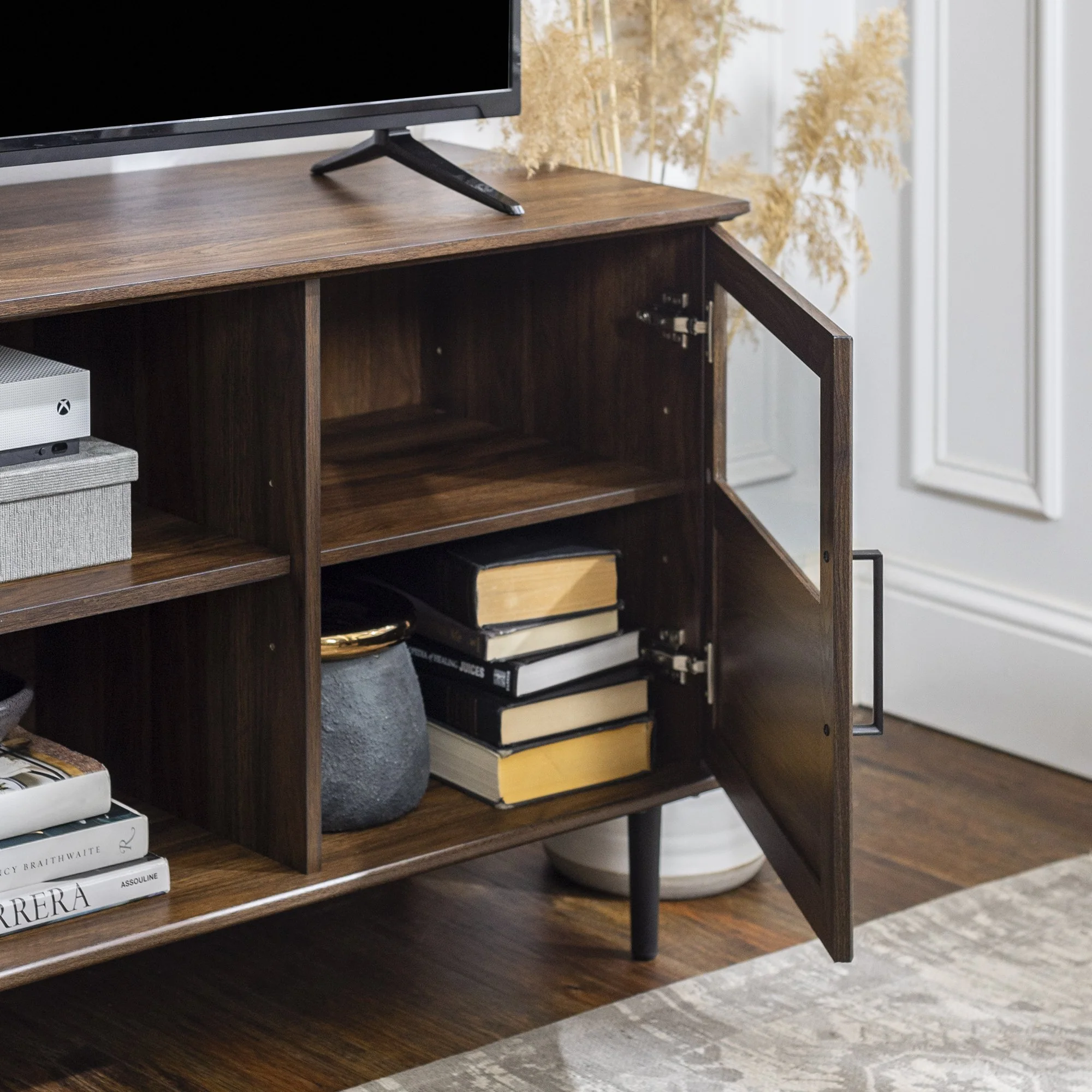 Owen Glass and Wood TV Console - Image 3