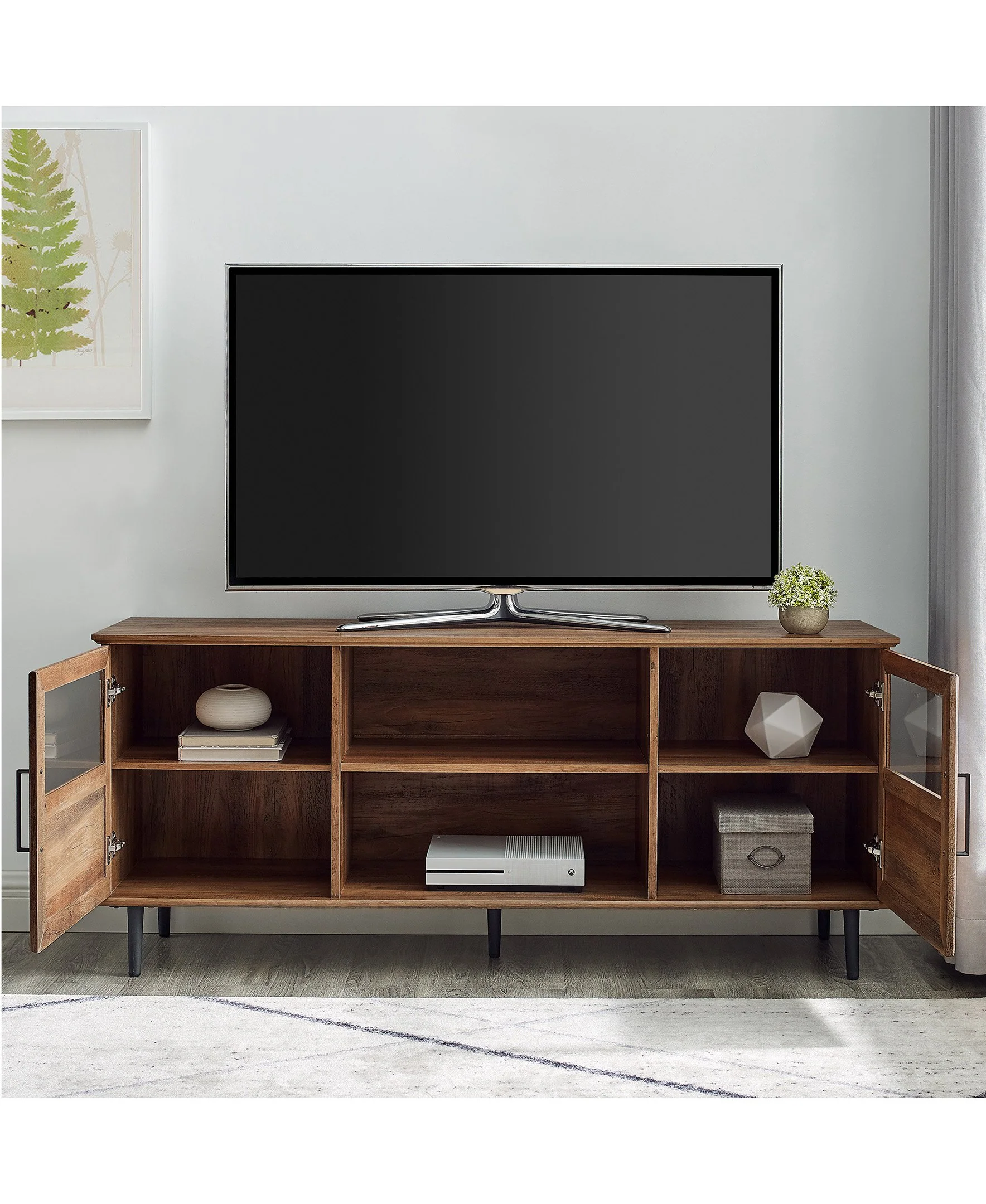 Owen Glass and Wood TV Console - Image 6