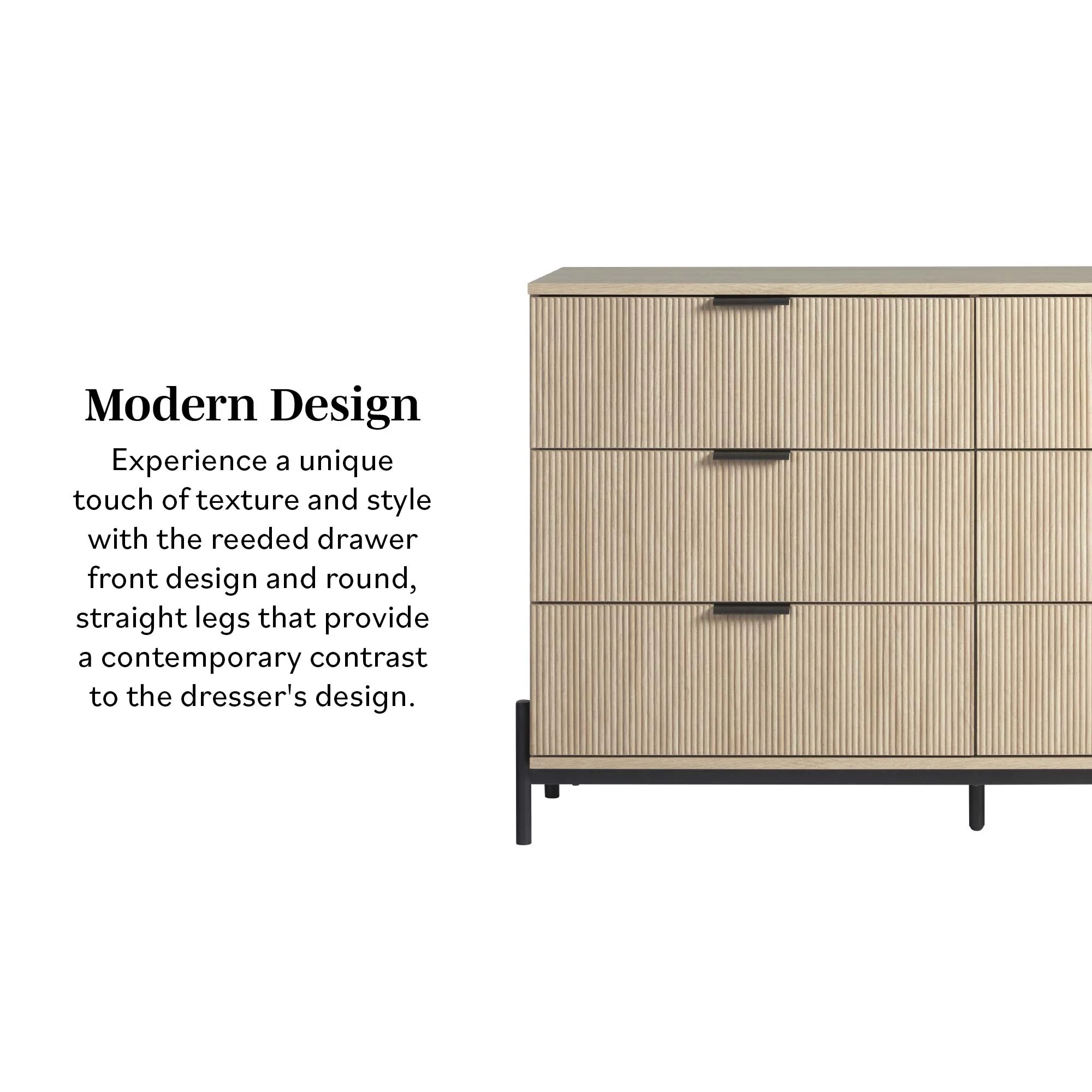 Paris Modern Scandinavian Reeded Dresser - Image 3