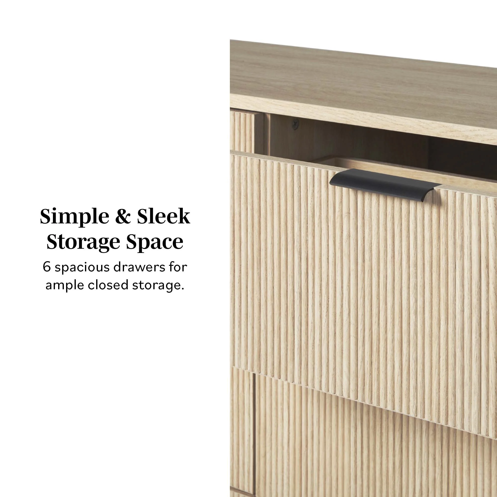 Paris Modern Scandinavian Reeded Dresser - Image 4