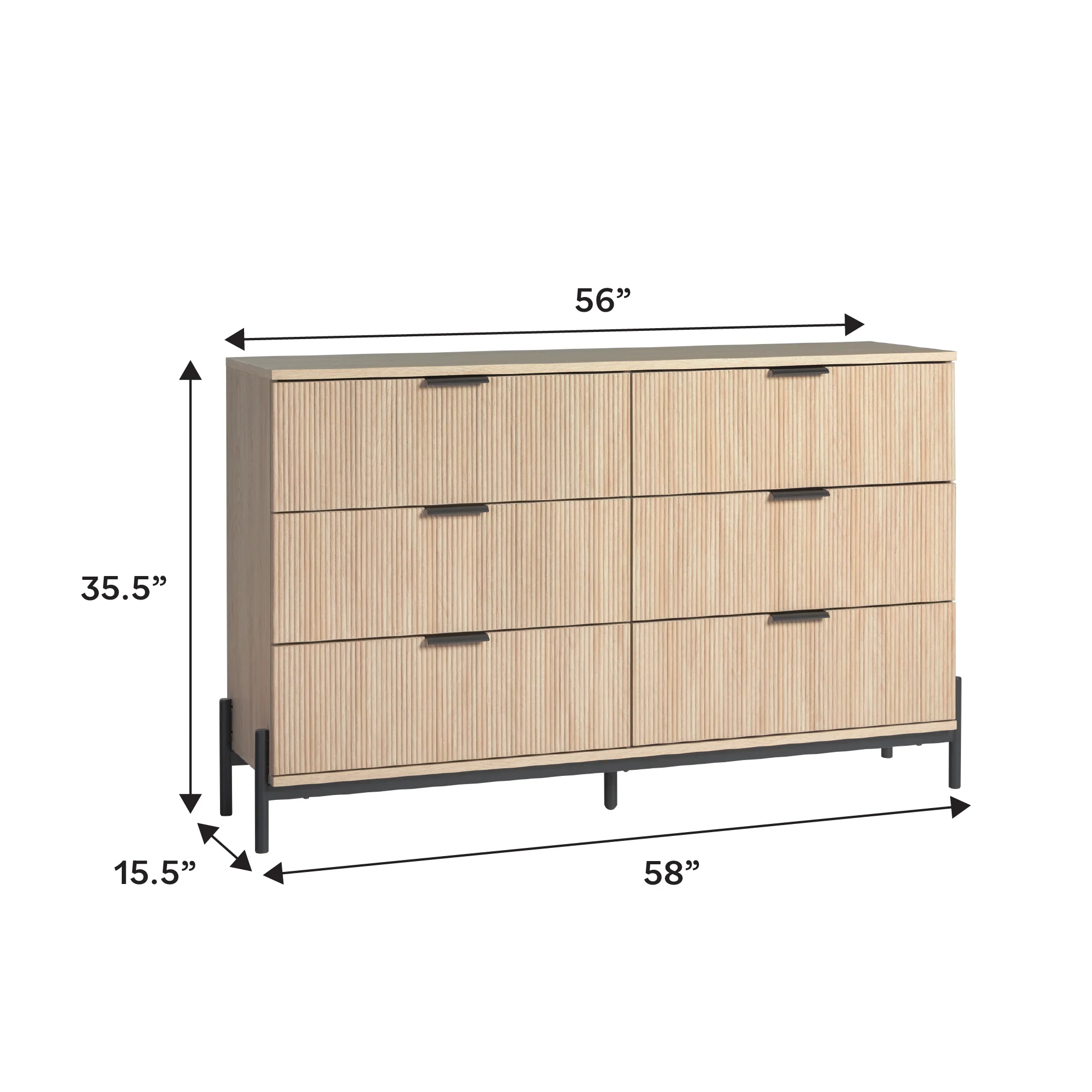 Paris Modern Scandinavian Reeded Dresser - Image 5