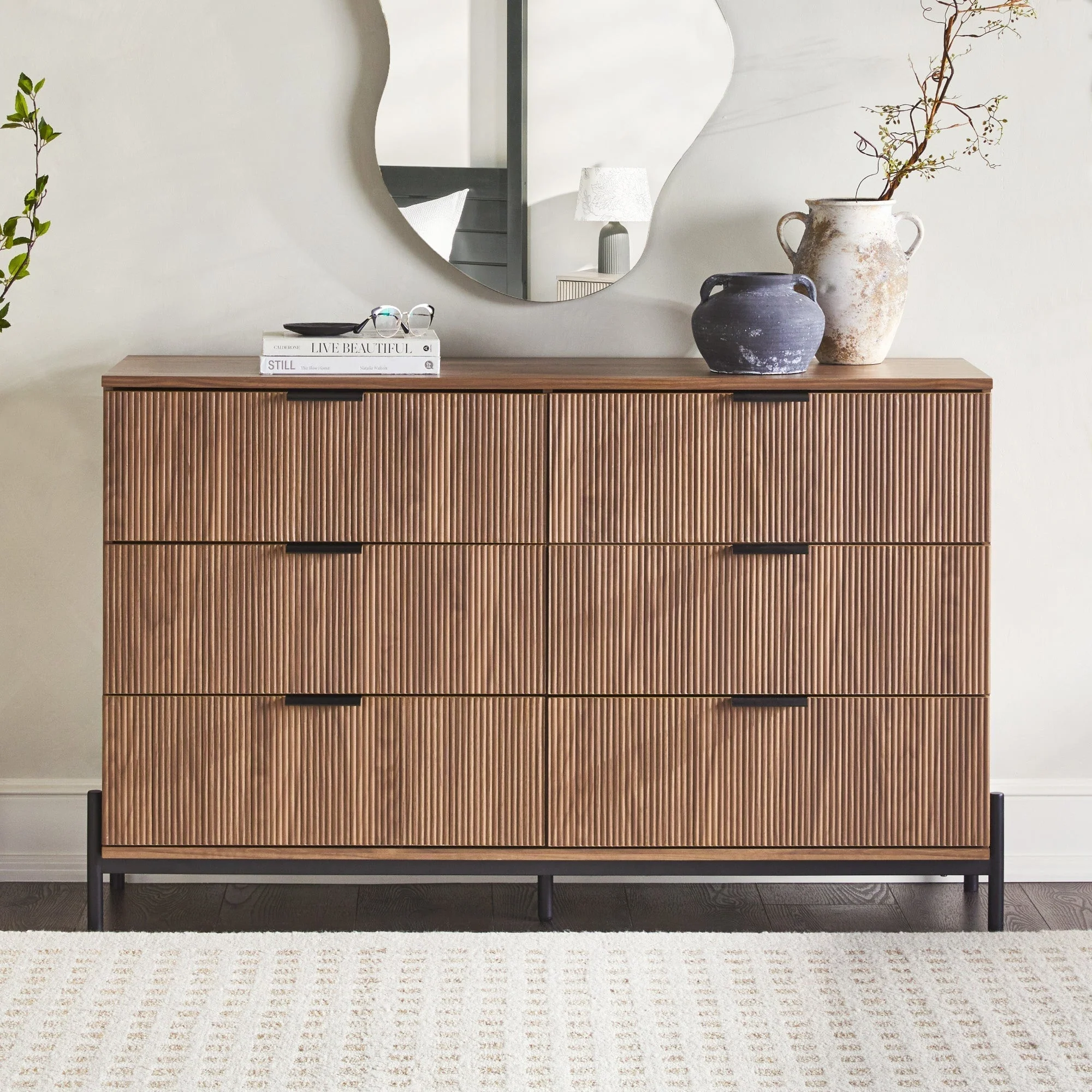 Paris Modern Scandinavian Reeded Dresser - Image 8