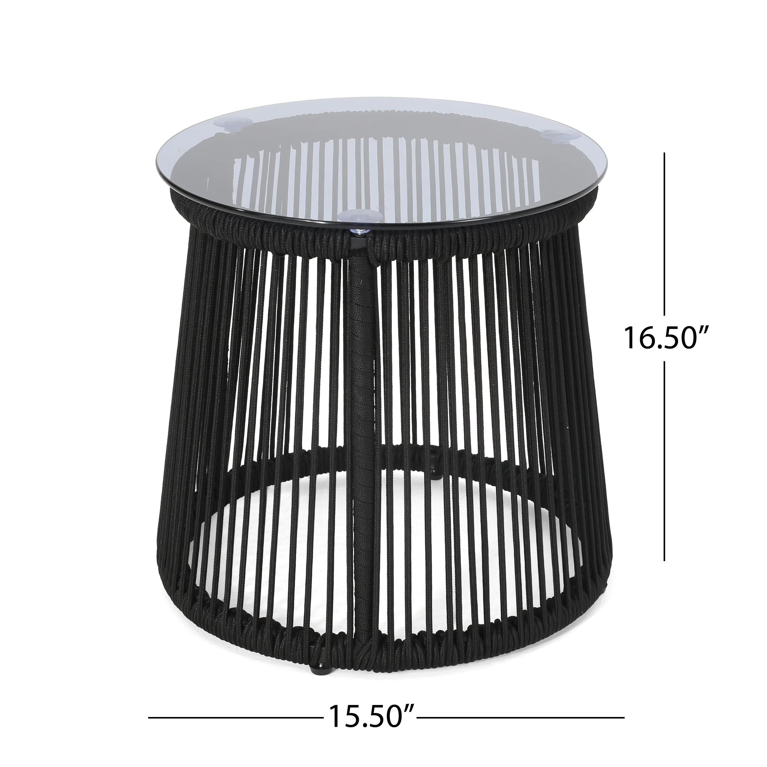Walker Edison | Rope Weaving Design Outdoor Side Table - Image 6