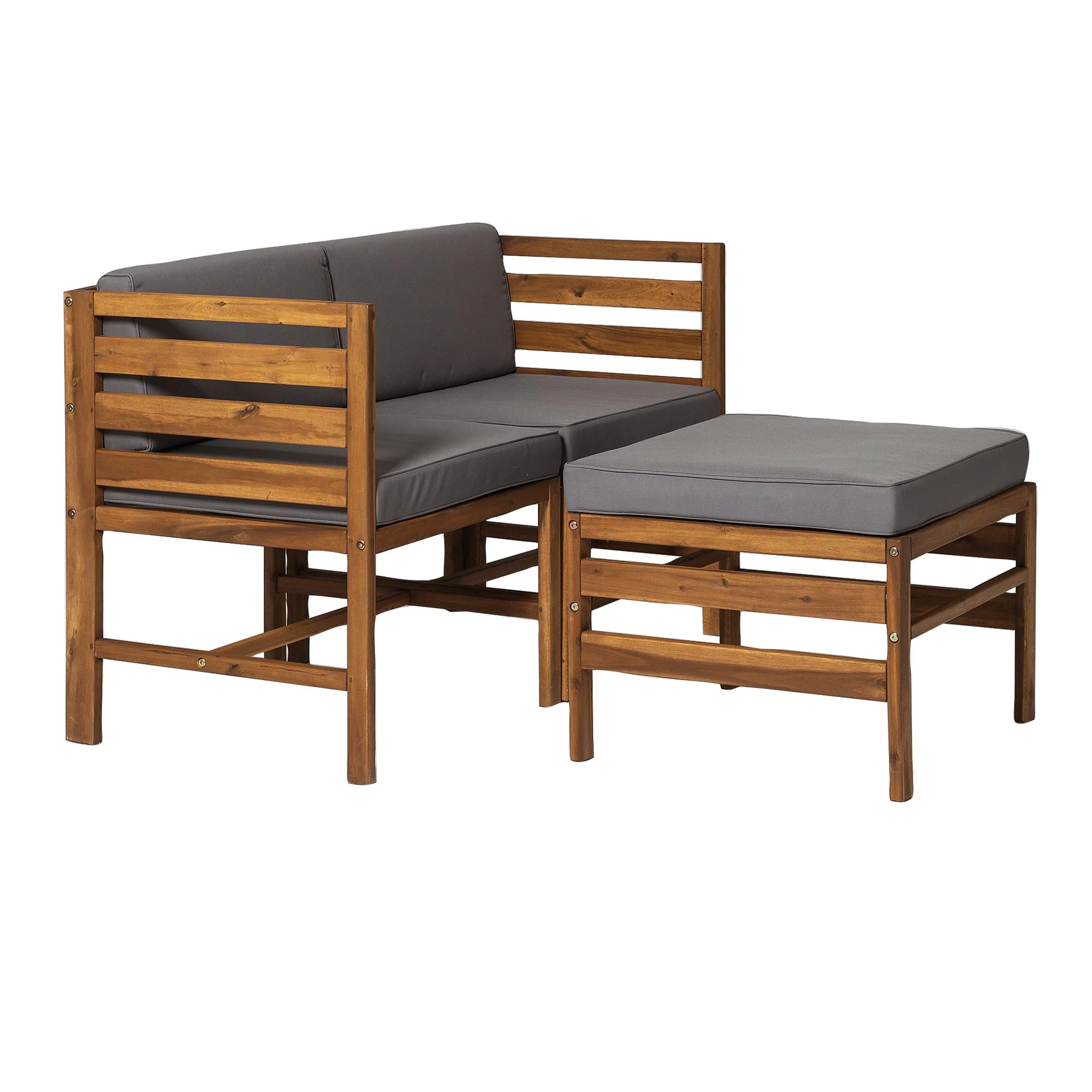 Sanibel 3-Piece Modular Acacia Chairs and Ottoman - Image 5