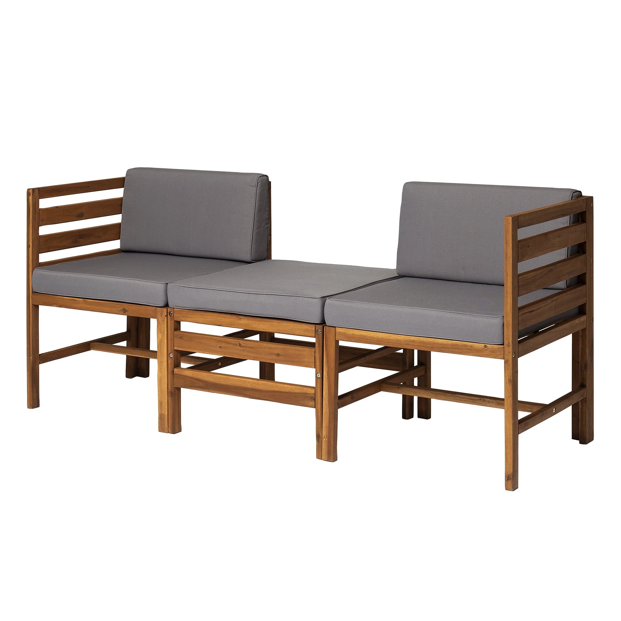 Sanibel 3-Piece Modular Acacia Chairs and Ottoman - Image 6