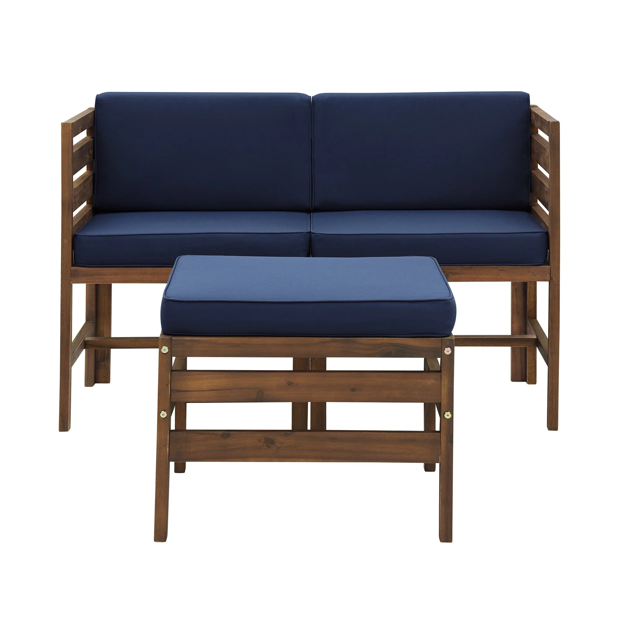 Sanibel 3-Piece Modular Acacia Chairs and Ottoman - Image 8