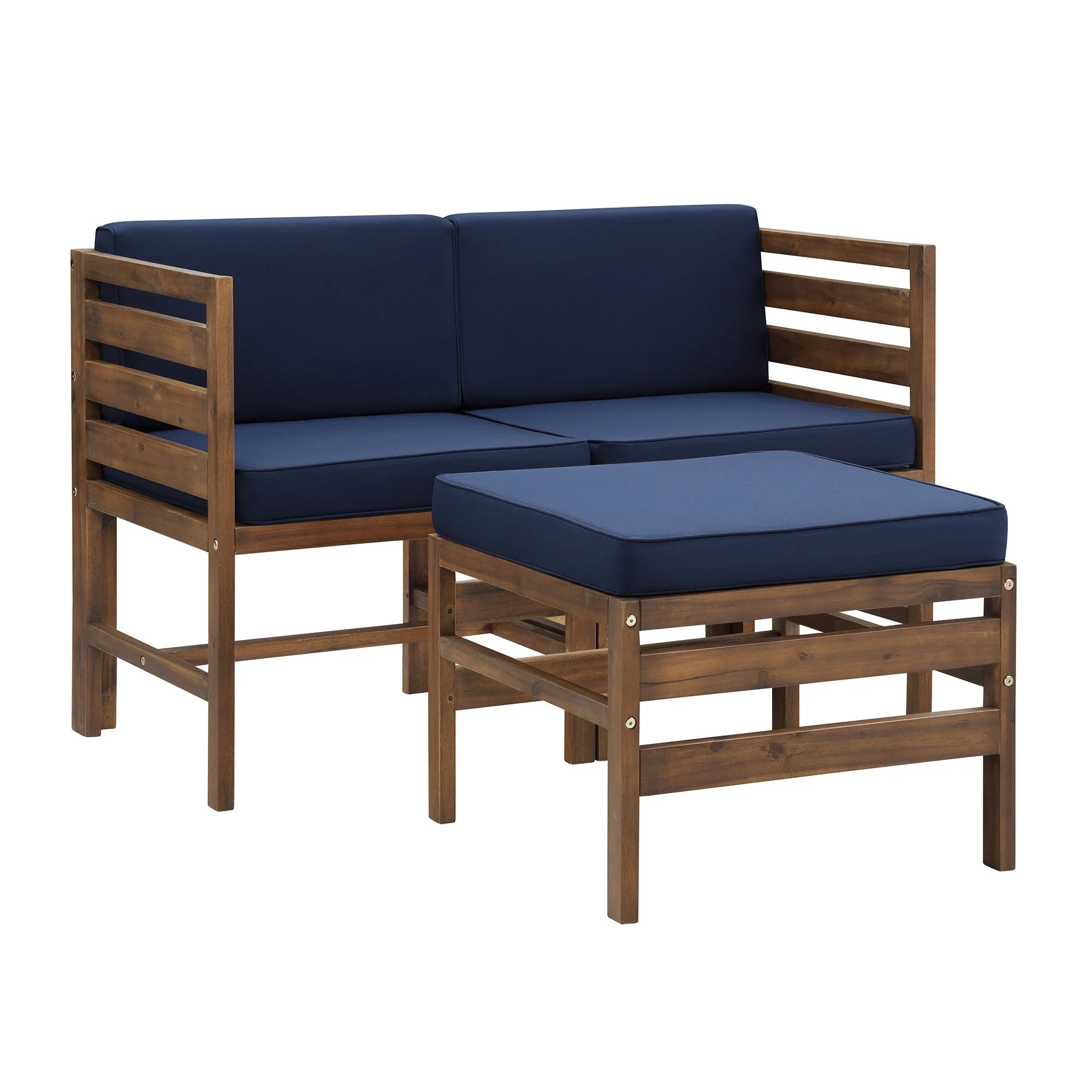 Sanibel 3-Piece Modular Acacia Chairs and Ottoman - Image 9