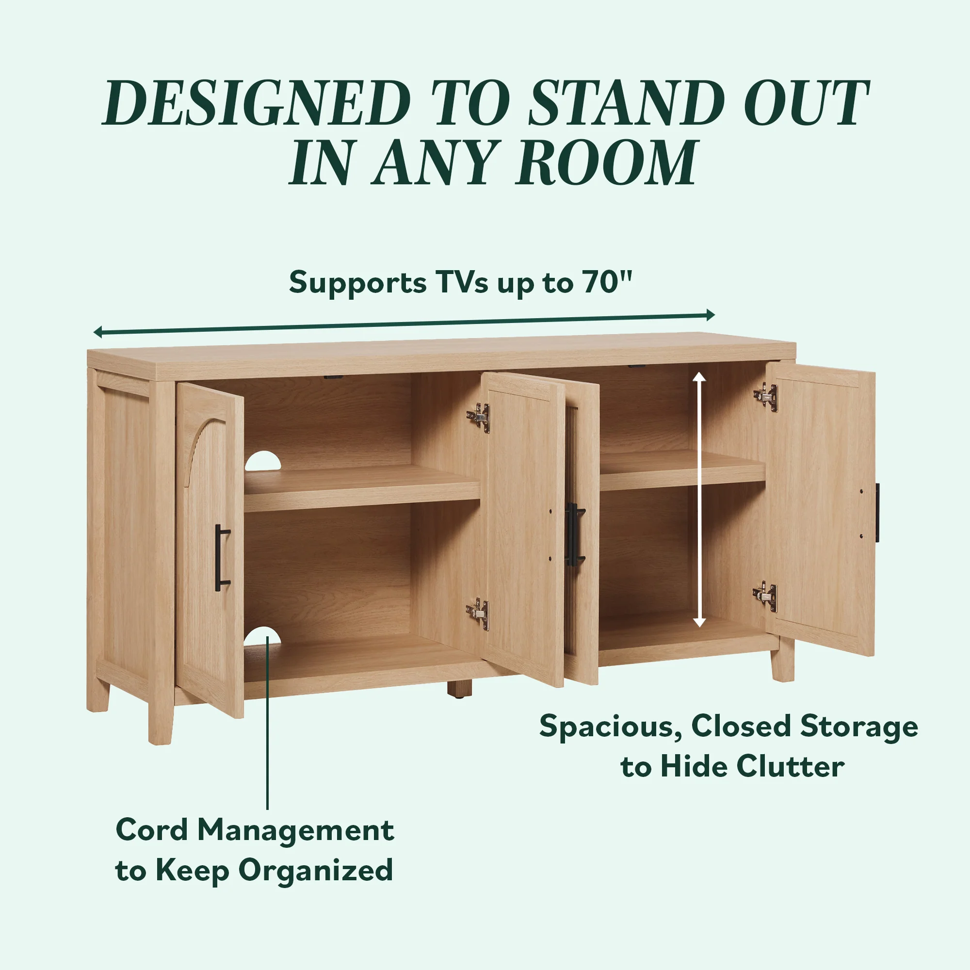 Sasha Modern Reeded Sideboard / TV Stand - Image 25