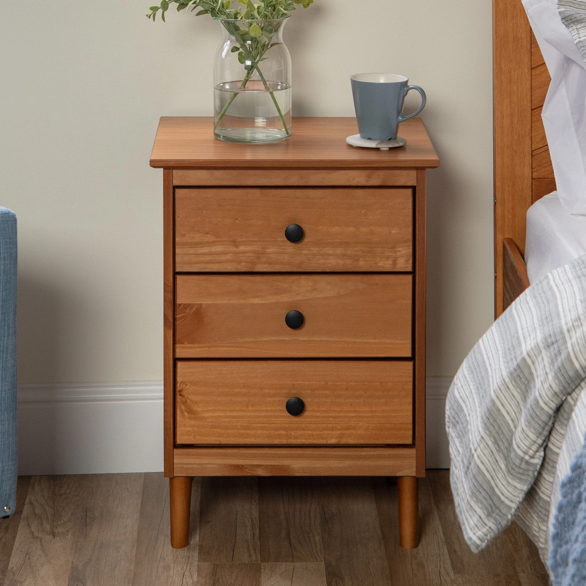 Spencer Solid Transitional Wood Nightstand - Image 13