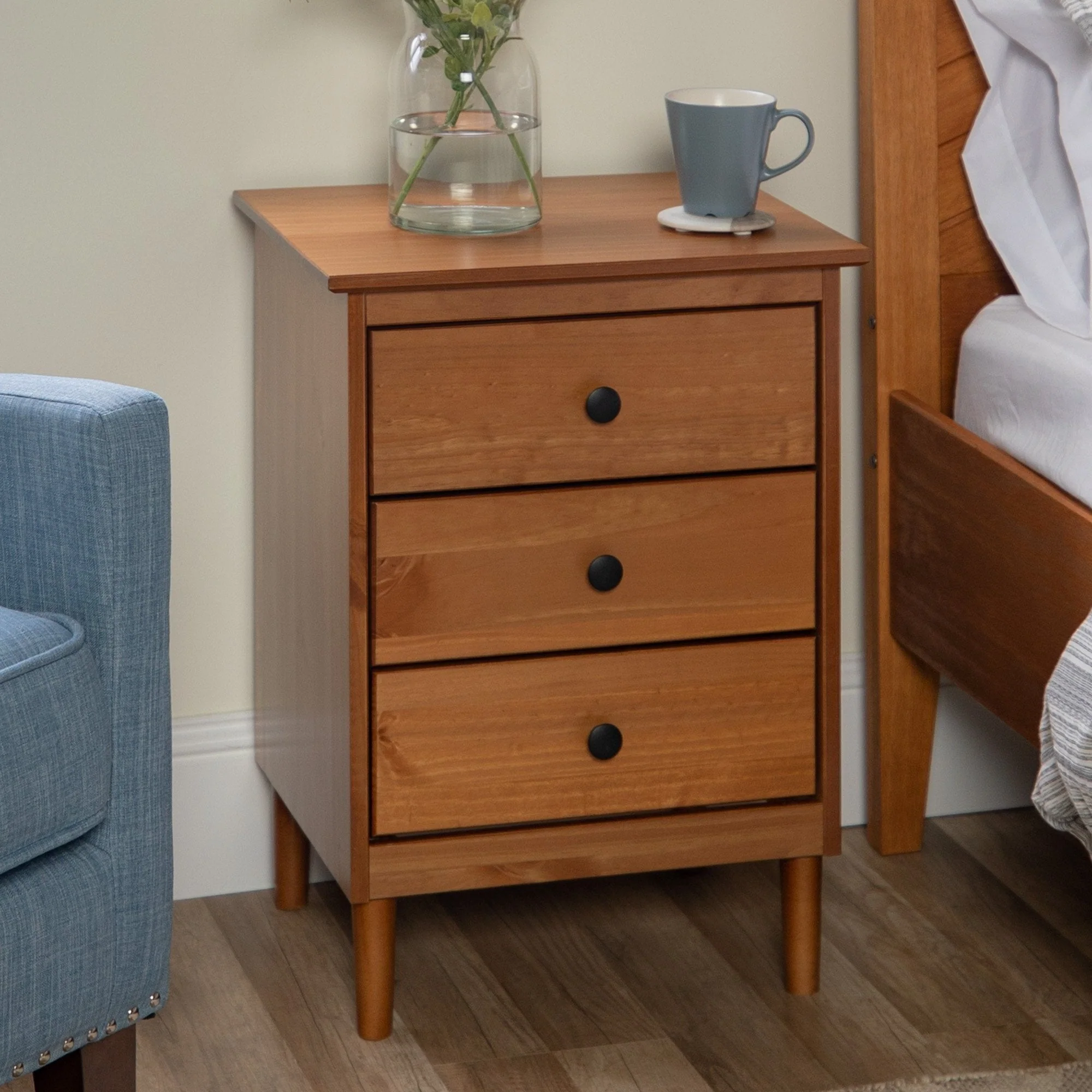 Spencer Solid Transitional Wood Nightstand - Image 14