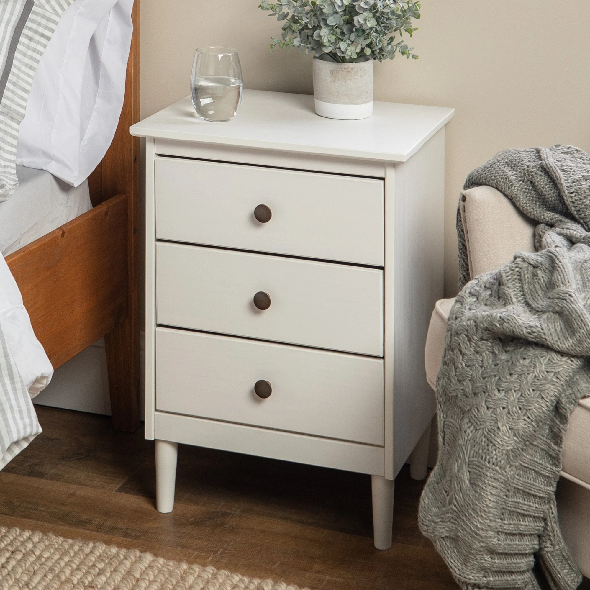 Spencer Solid Transitional Wood Nightstand - Image 16