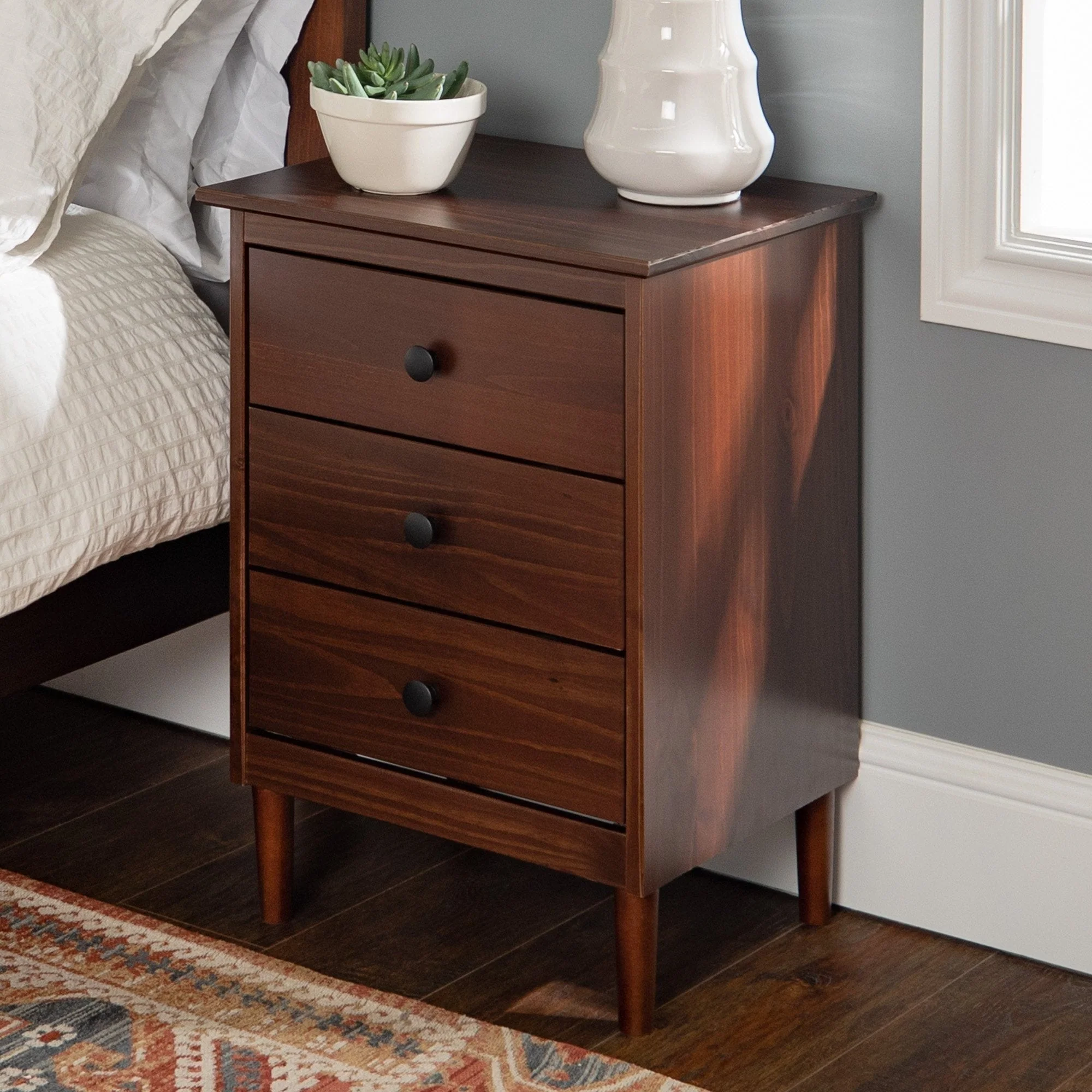 Spencer Solid Transitional Wood Nightstand - Image 19