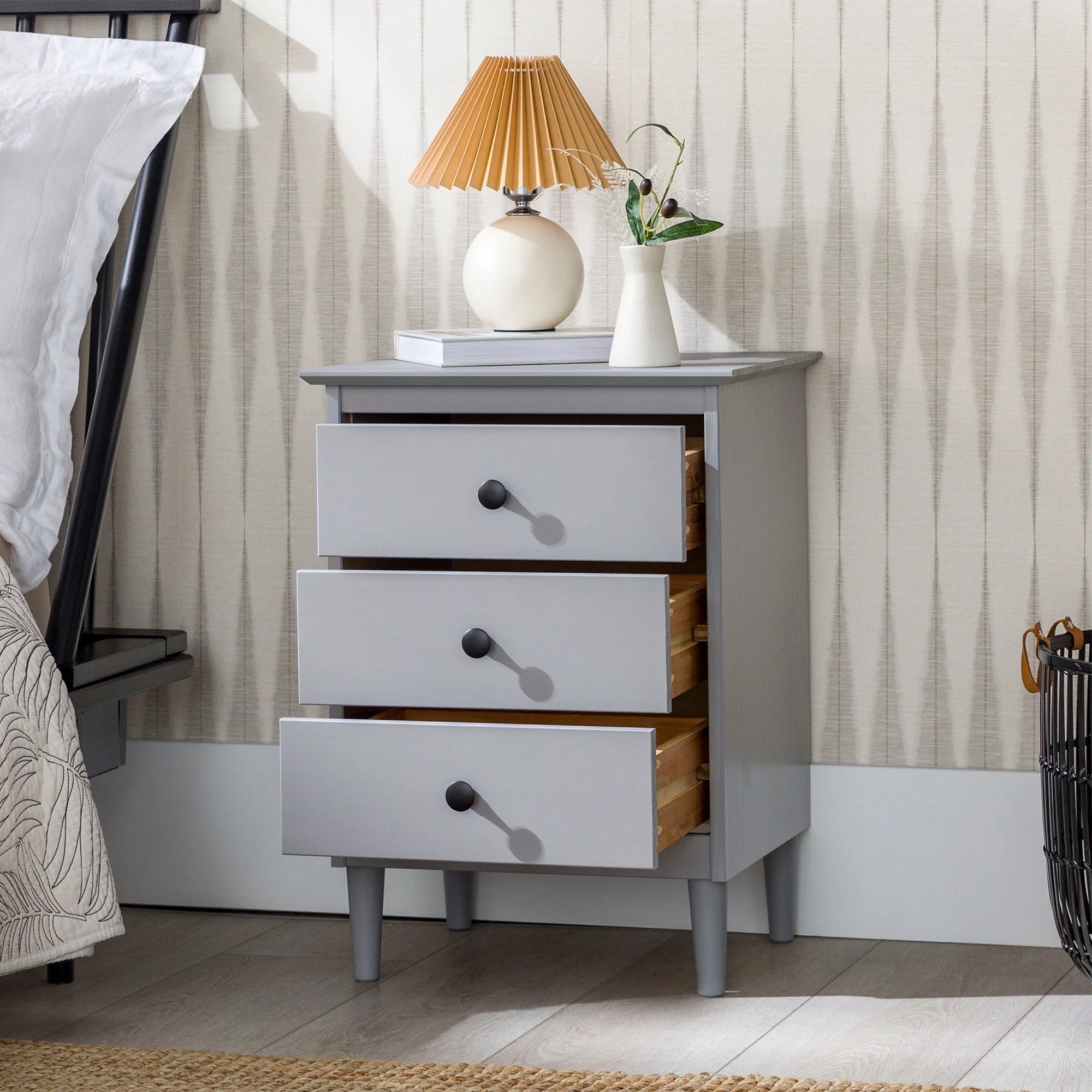 Spencer Solid Transitional Wood Nightstand - Image 22