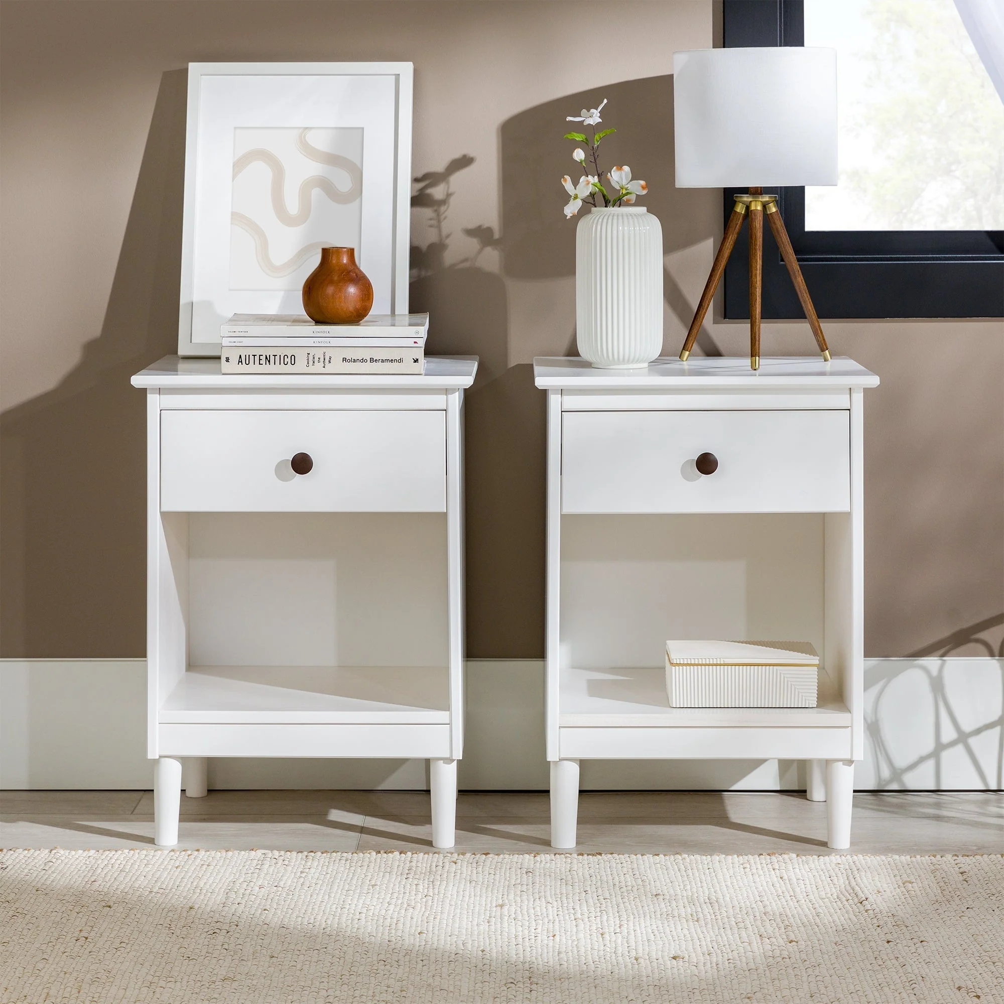 Spencer Solid Transitional Wood Nightstand - Image 26