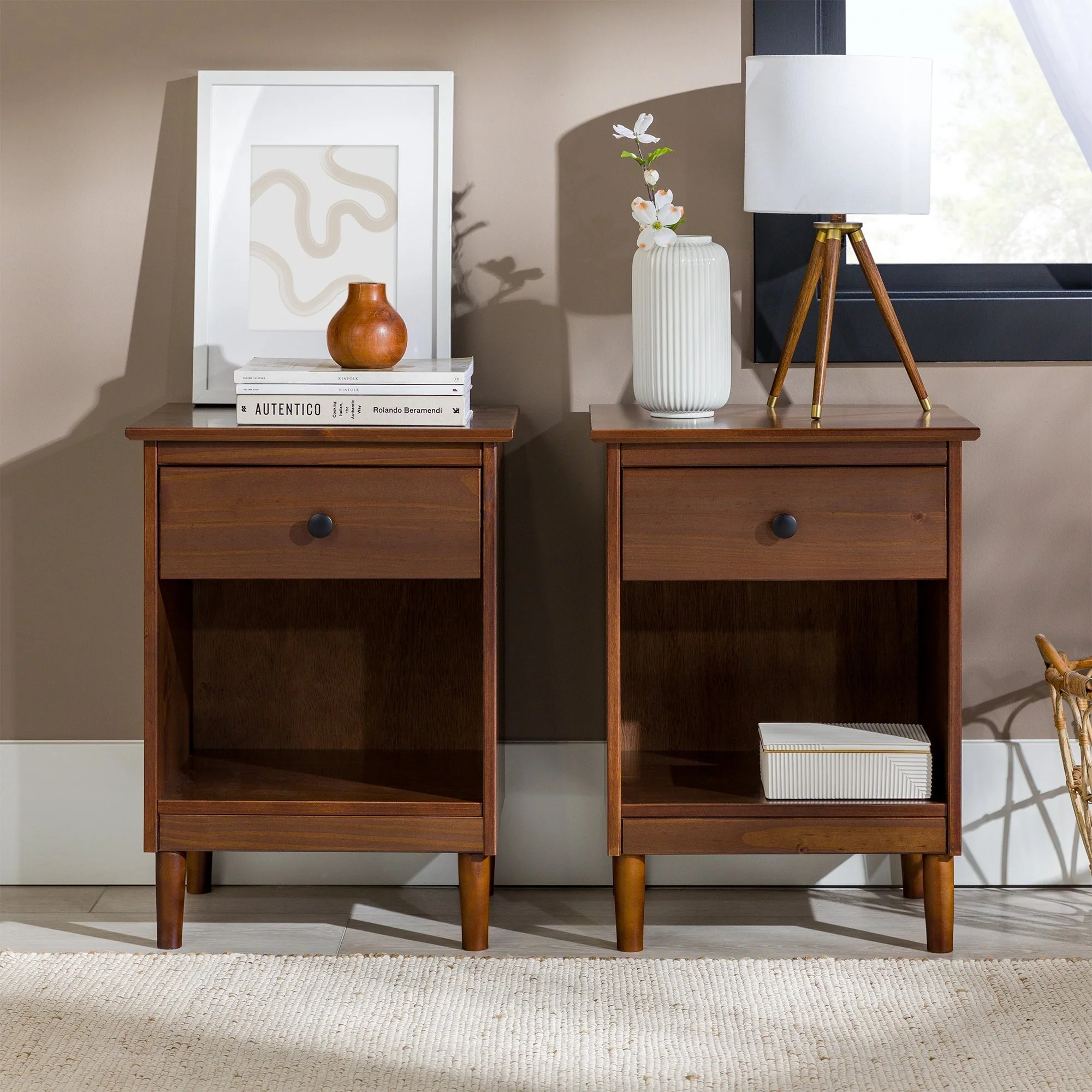 Spencer Solid Transitional Wood Nightstand - Image 28