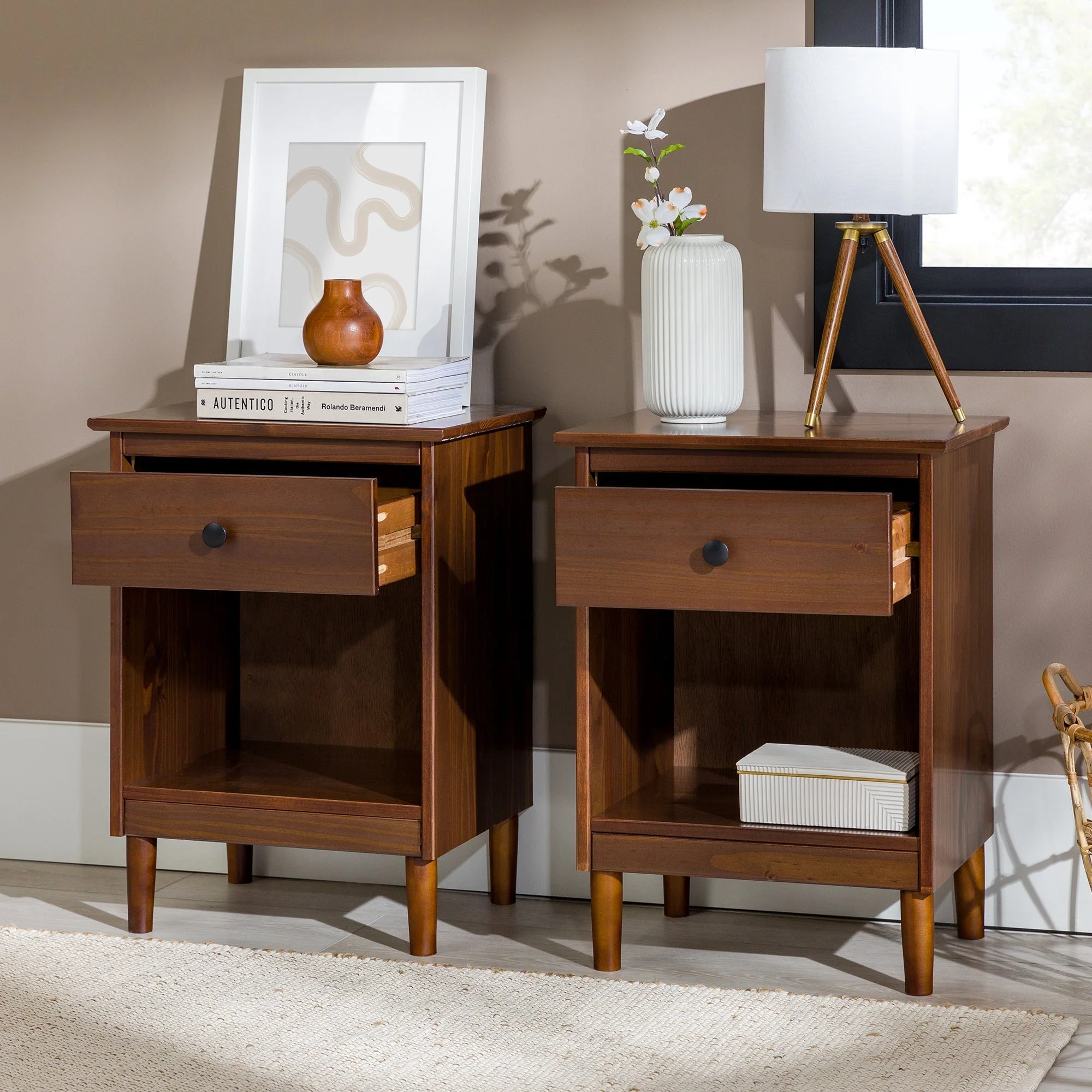 Spencer Solid Transitional Wood Nightstand - Image 29