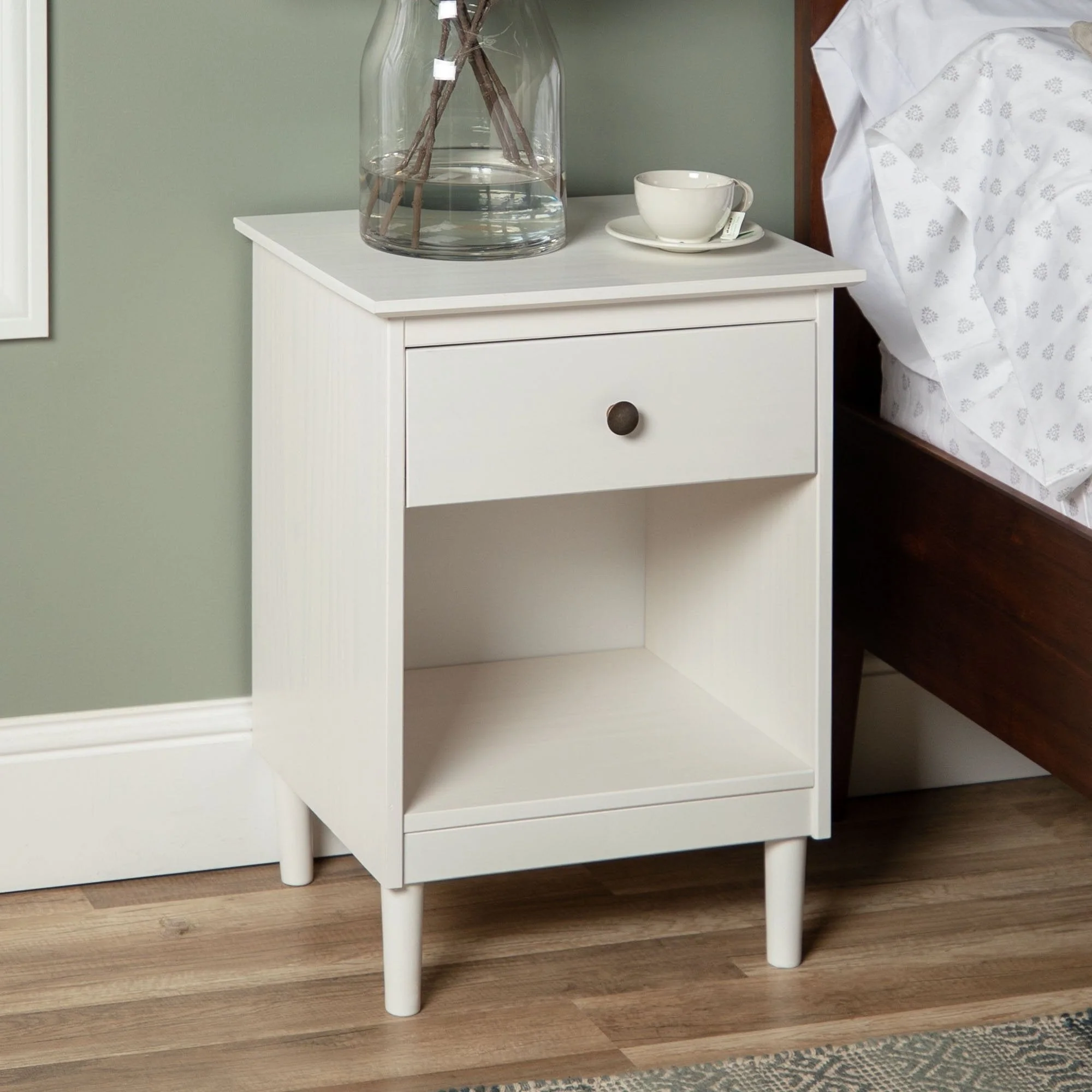 Spencer Solid Transitional Wood Nightstand - Image 4