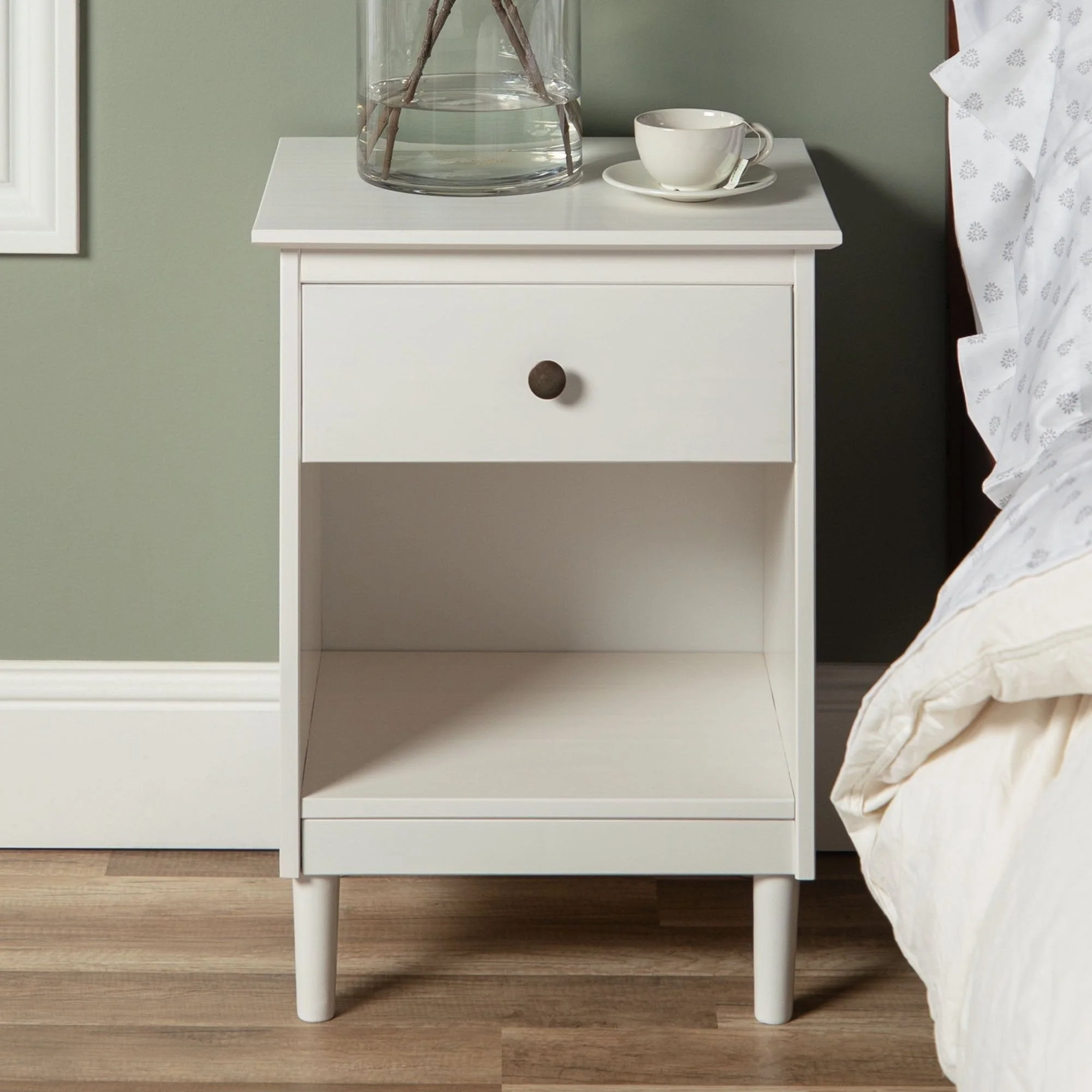 Spencer Solid Transitional Wood Nightstand - Image 5