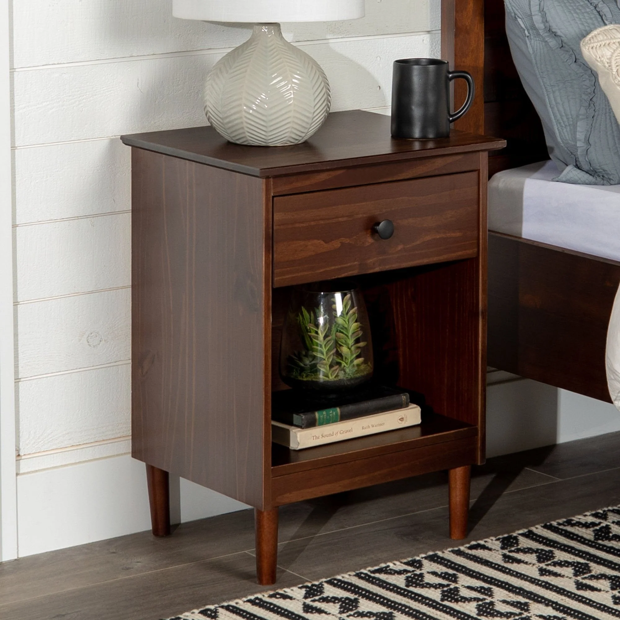 Spencer Solid Transitional Wood Nightstand - Image 7