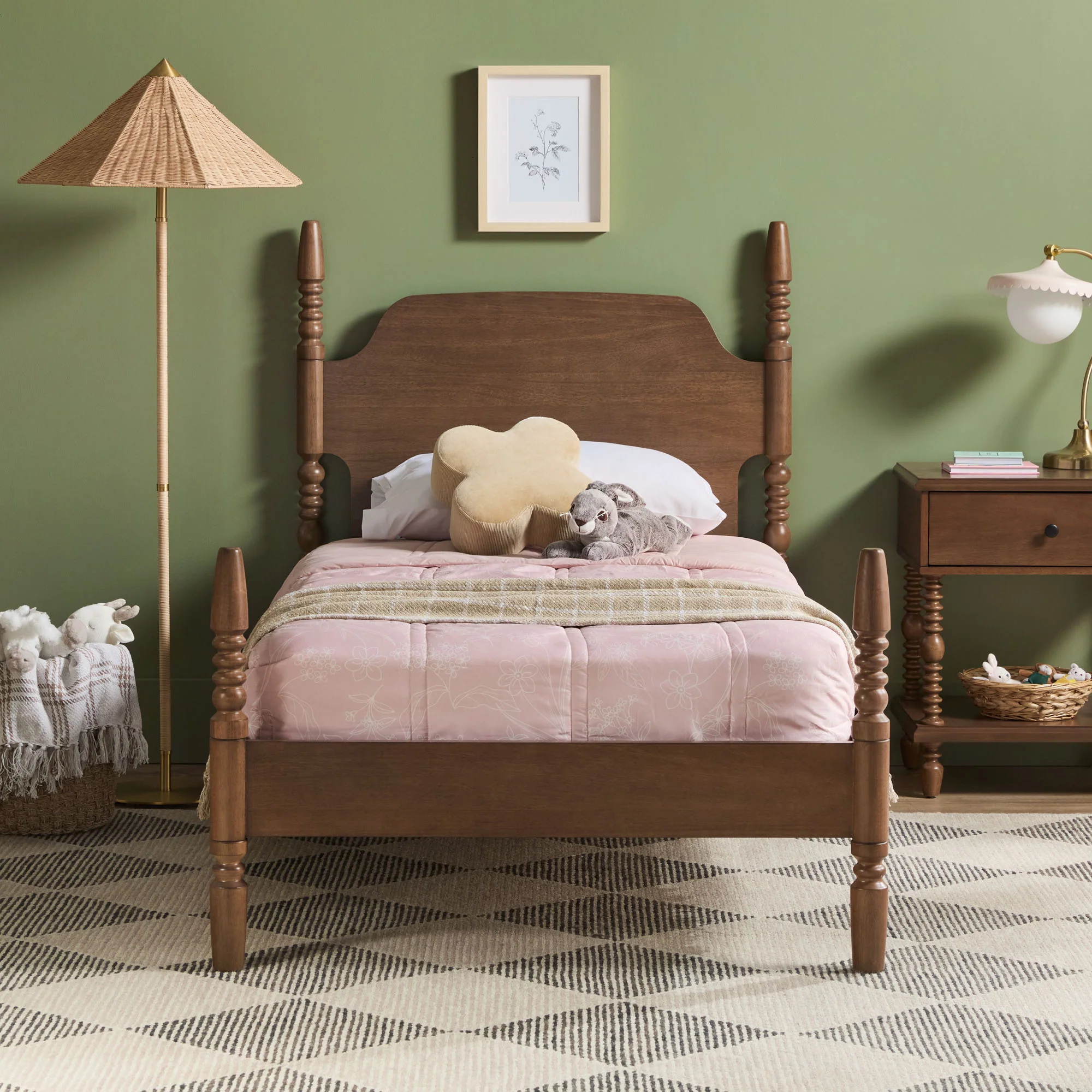Traditional Vivienne Easy Assembly Solid Wood Twin Bedframe - Image 3